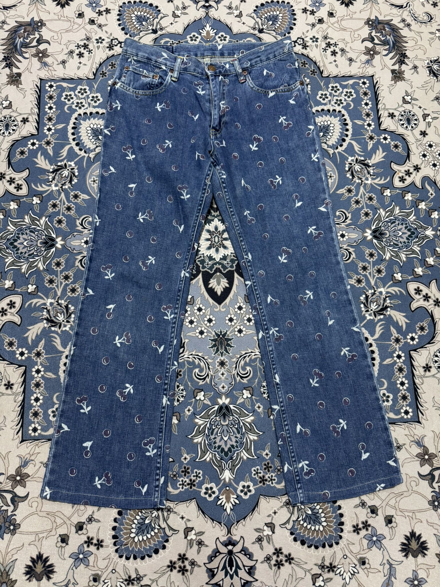 Beauty Beast × Hysteric Glamour × Japanese Brand Vintage hysteric Glamour Kinky Ankle Cut Print Jeans Size US 29 - 1 Thumbnail