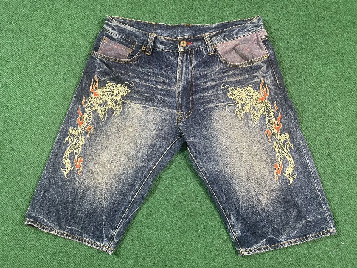 Eternal Vintage Eternal Dragon Embroidered Short Jeans Size US 34 / EU 50 - 2 Thumbnail