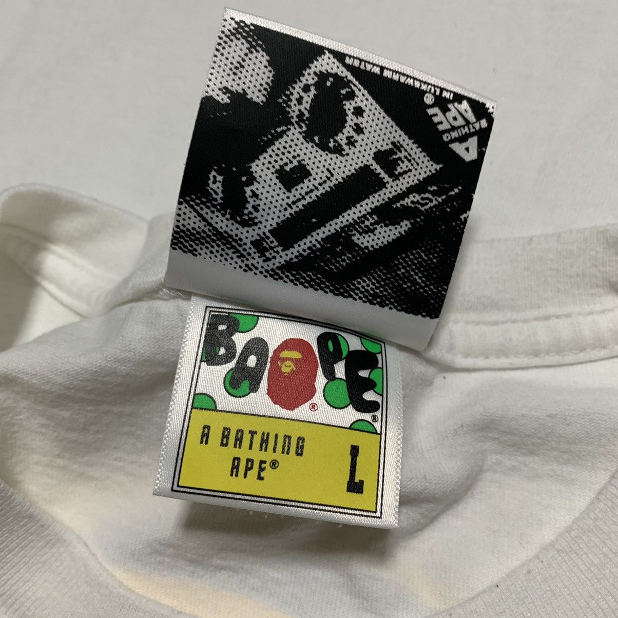 Bape Bape Large Shadow Graphic White Tee A Bathing Ape Size US L / EU 52-54 / 3 - 7 Thumbnail