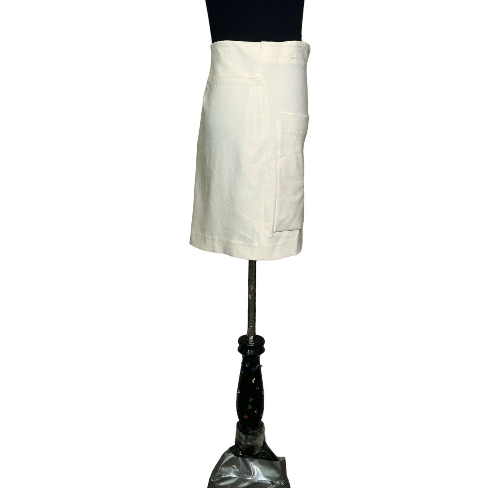 Halston Heritage Halston Heritage Ivory Large Pocket Detail Mini Skirt 12 Size 34" / US 12 / IT 48 - 11 Thumbnail