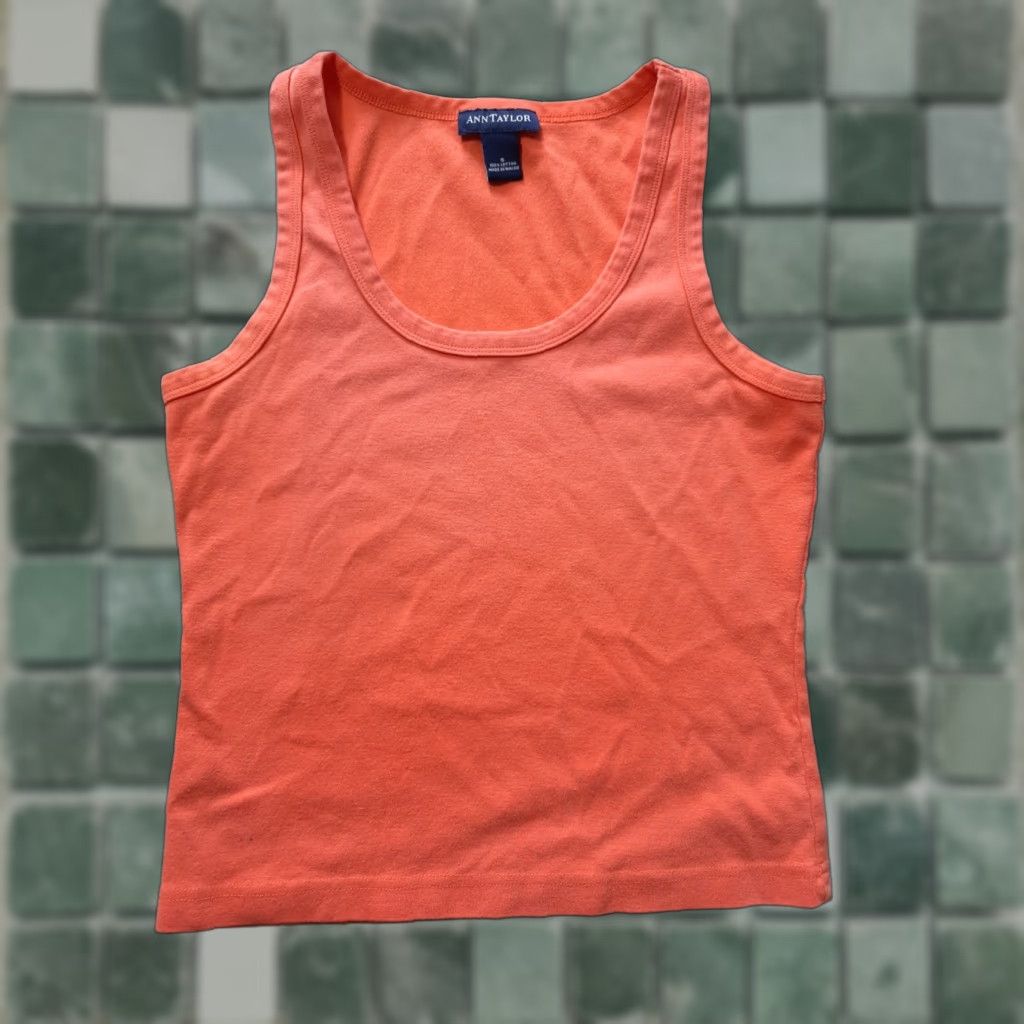 Ann Taylor Ann Taylor Loft Womens Tank Top Sleeveless Shirt Orange Polyester Straps Spaghetti Pullover Casual Size S Regular Summer Spring Women Size S / US 4 / IT 40 - 1 Thumbnail