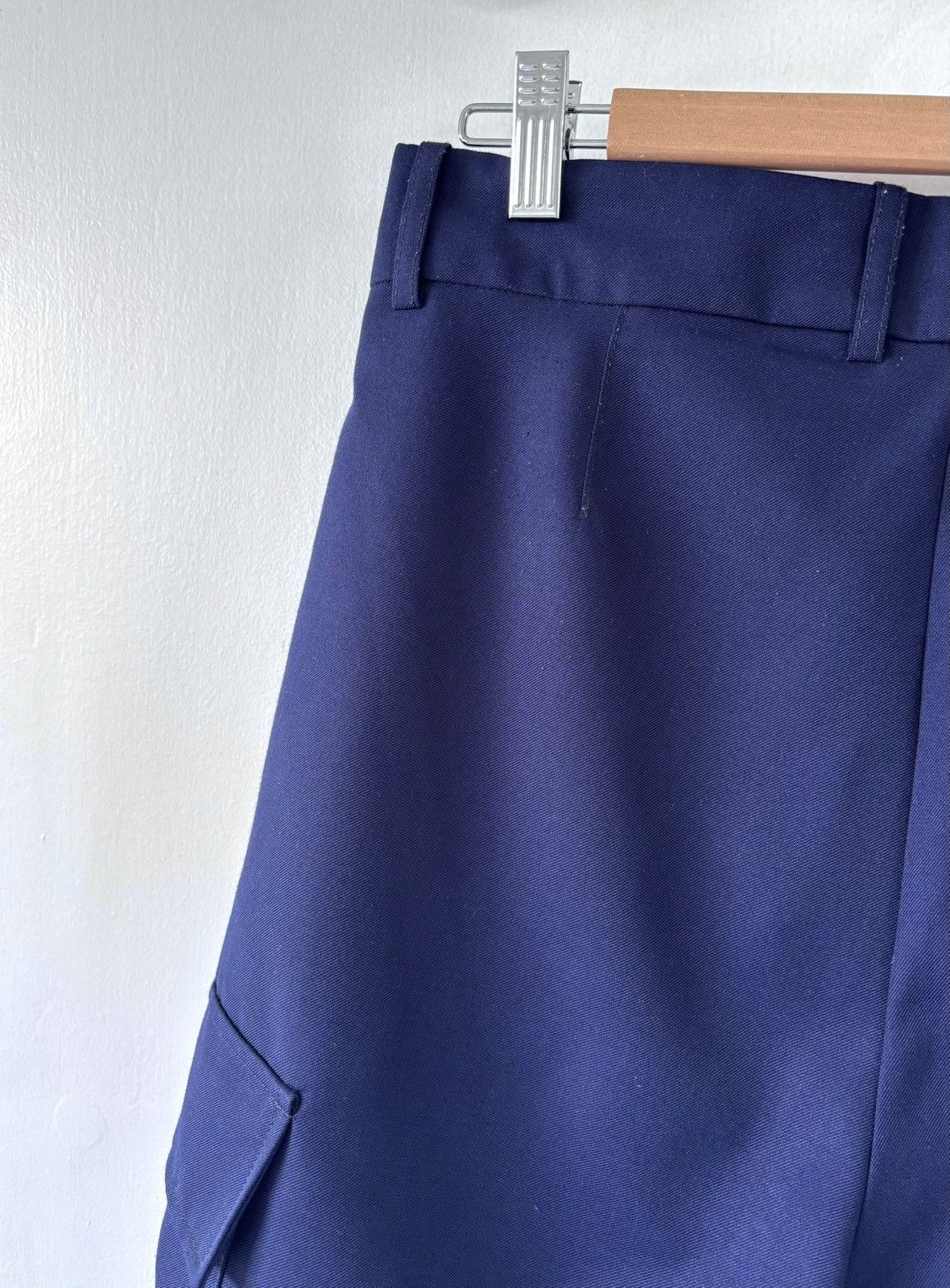 Drole De Monsieur Navy mid-rise wool twill cargo shorts Size US 30 / EU 46 - 4 Thumbnail