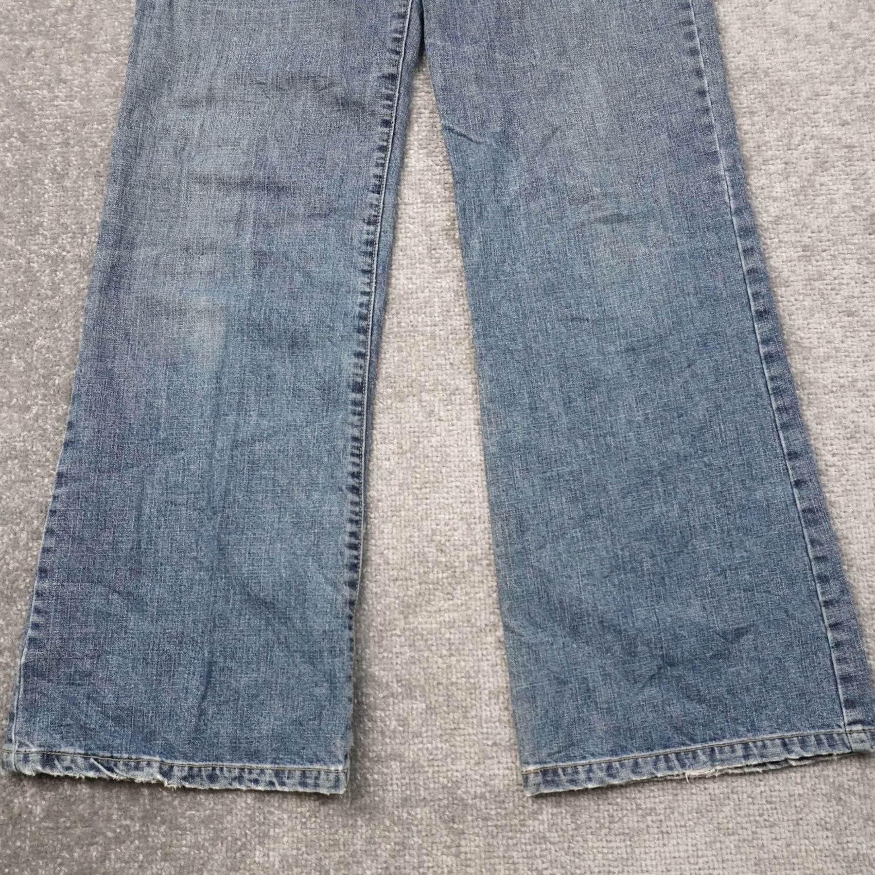 Denime VINTAGE Blue Dot Y2K Blue Jeans Flared 5-Pocket Denim Low Rise 32x30 Womens Medium Wash Size 24" / US 00 / IT 34 - 5 Thumbnail