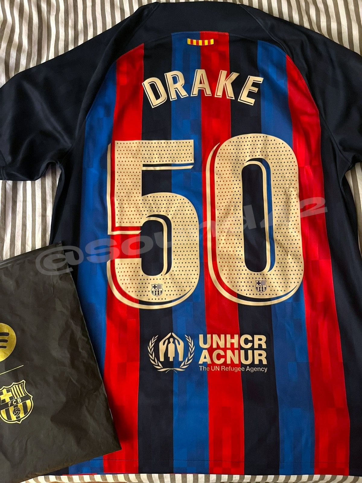 22/23 FC Barcelona x shops OVO DRAKE #50 Home Jersey Nike Medium