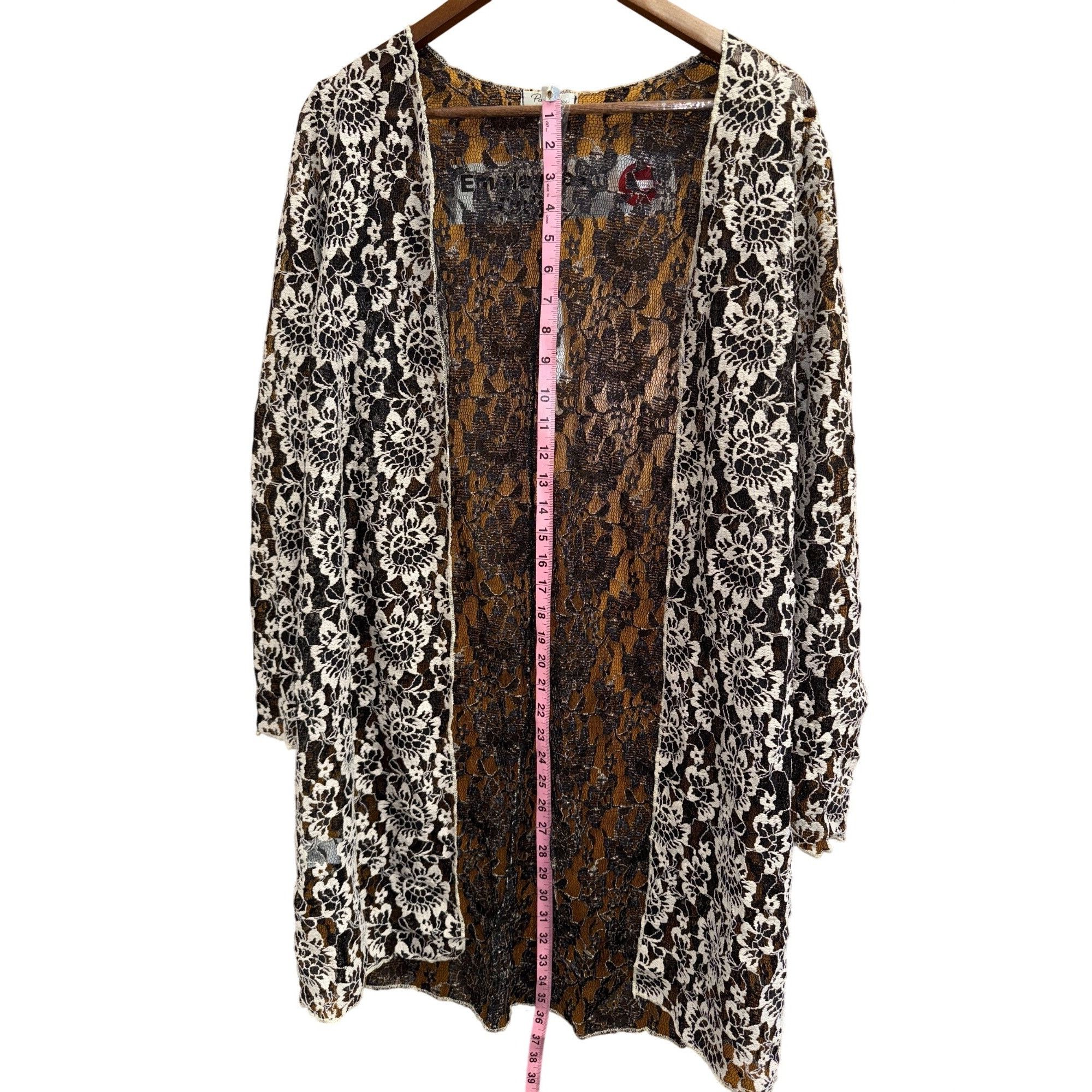 Other Floral Lace 1X Long Cardigan Kimono Jacket For Women In Blac Size XL / US 12-14 / IT 48-50 - 10 Thumbnail