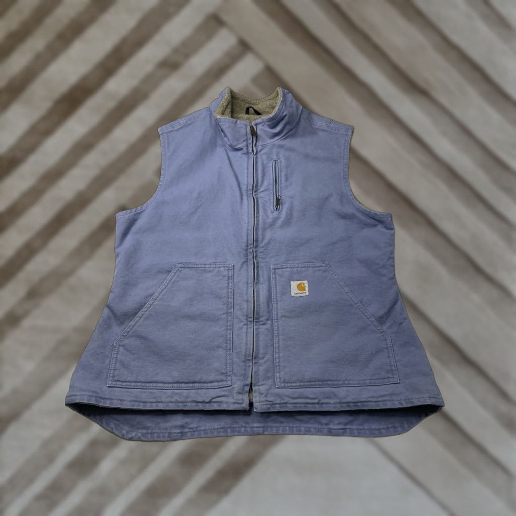 Carhartt Carhartt Vest Sherpa Mock Neck WV001 CUB Country Blue Women's L Vintage Outdoor Size L / US 10 / IT 46 - 1 Thumbnail