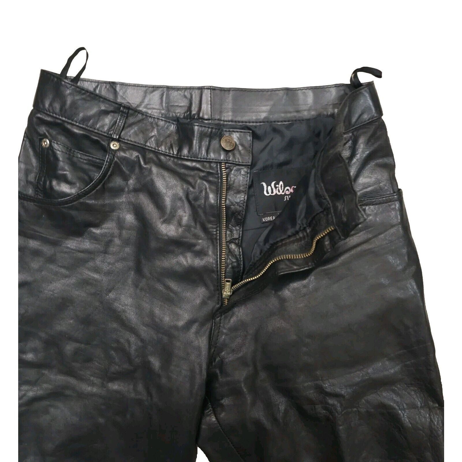 Wilsons Leather Wilsons Suede & Leather Y2K VTG 90s Genuine Leather 31 W 28 Size 31" - 2 Thumbnail