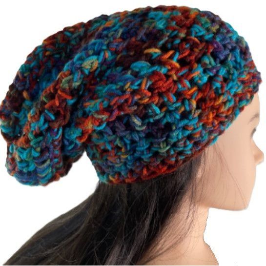 Handmade Crochet Slouch Hat Slouchy Beanie Snood Handmade Adult Size Size ONE SIZE - 1 Thumbnail