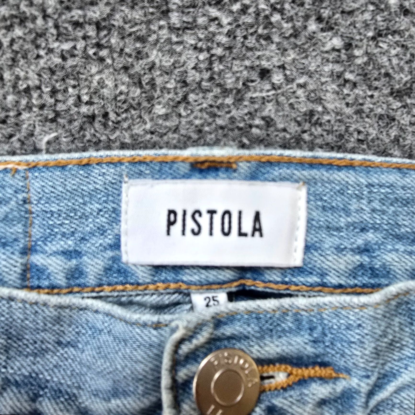 Pistola Pistola Jeans Womens 25 Blue Straight Jeans Distressed Grunge 5-Pocket Denim Wide Leg Colorblocked Regular Car Size 42" / US 20 - 4 Thumbnail