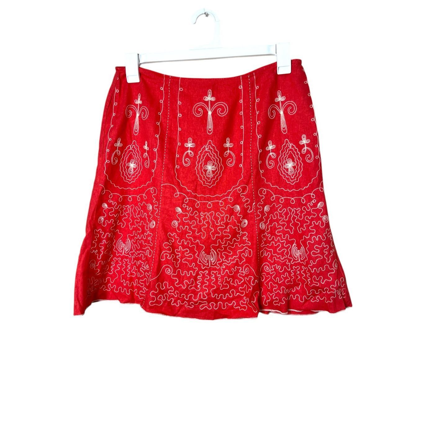 Other Heart Soul Y2K Embroidered Red Skirt Size 13 Size 34" / US 12 / IT 48 - 1 Thumbnail