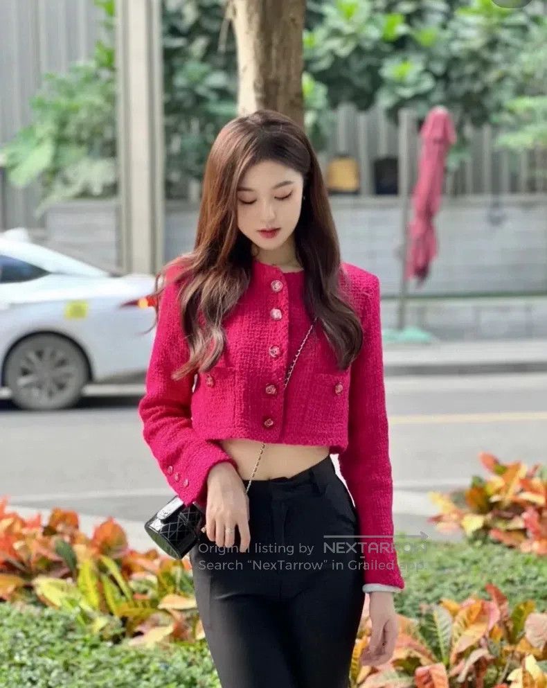 Chanel Chanel 21K rose-red short jacket Size XXS / US 00 / IT 34 - 2 Thumbnail