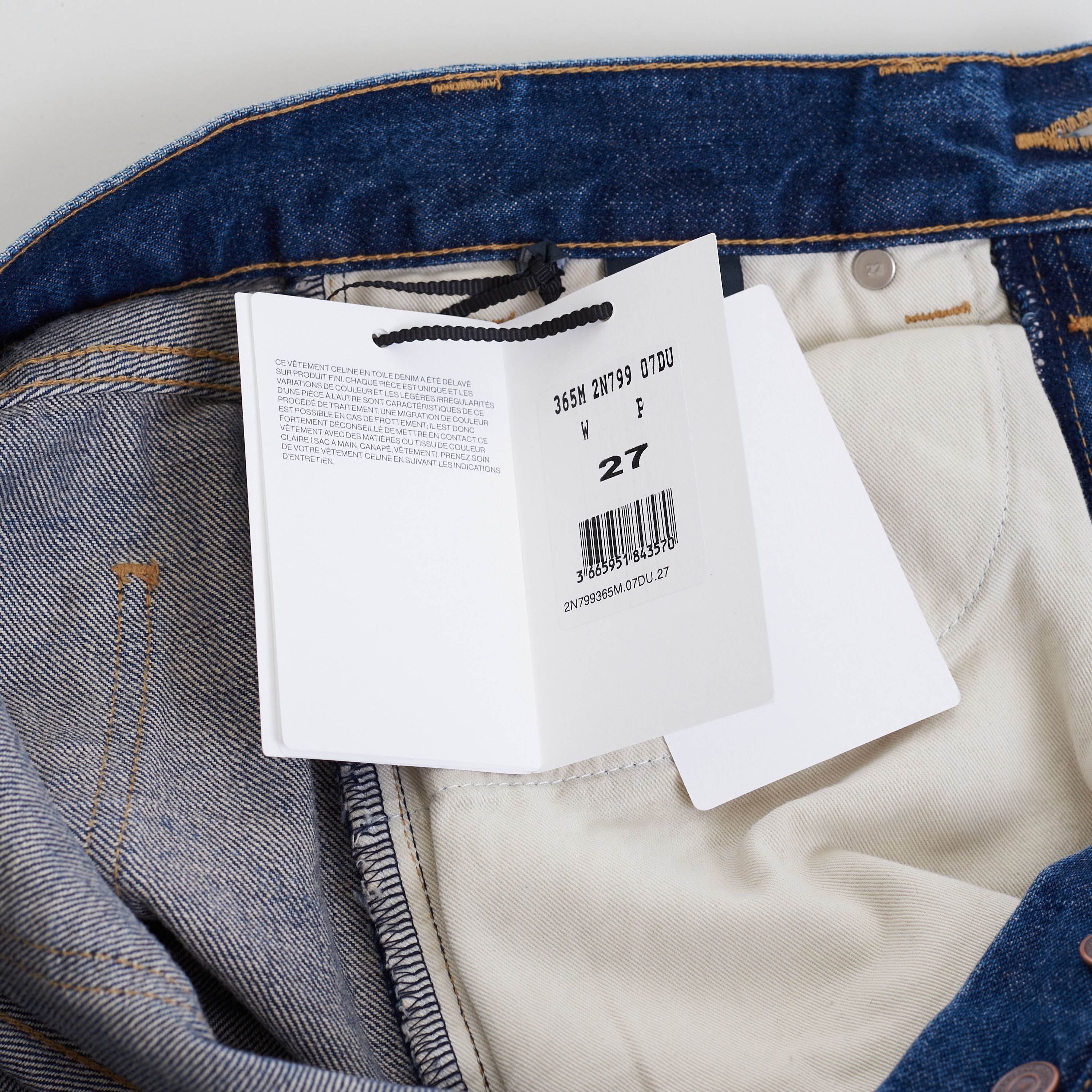 Celine Polly Jeans In Dark Union Wash Denim With Raw Seams Size 28" / US 6 / IT 42 - 10 Thumbnail