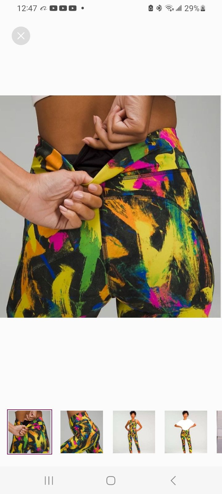 image of Lululemon Invigorate Hr Tight 25" in Black Yellow, Women's (Size 27)