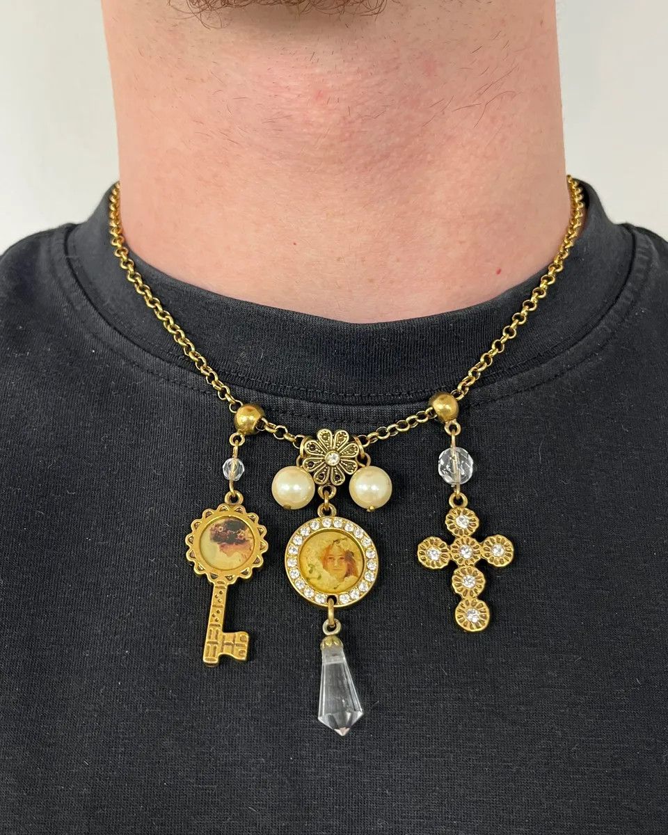 Dolce & Gabbana Dolce & Gabbana Gold Antique Steel Charm Necklace Size ONE SIZE - 2 Thumbnail
