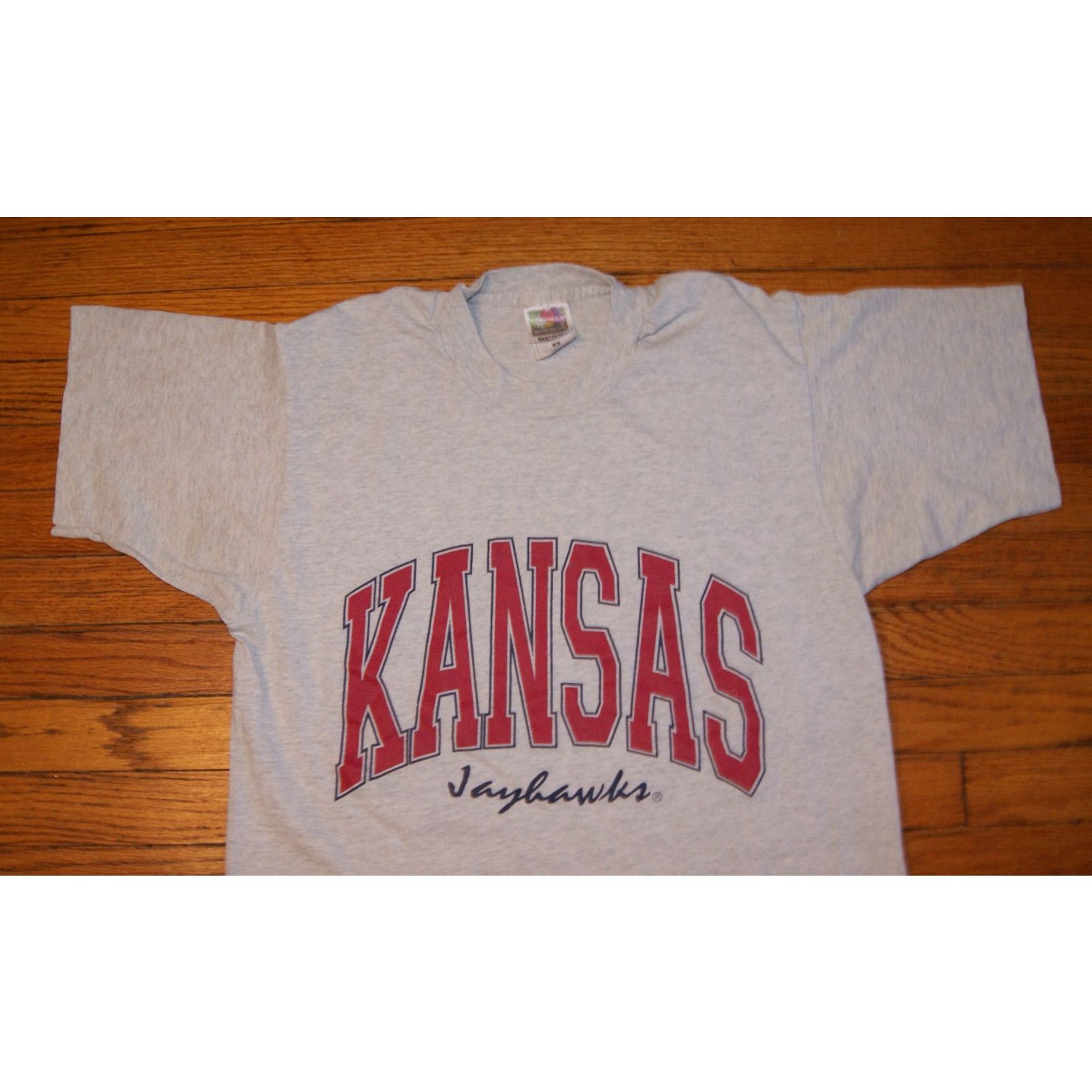 Fruit Of The Loom VTG KANSAS Jayhawks M TShirt Single Stitch USA Made Spell Size US M / EU 48-50 / 2 - 2 Thumbnail