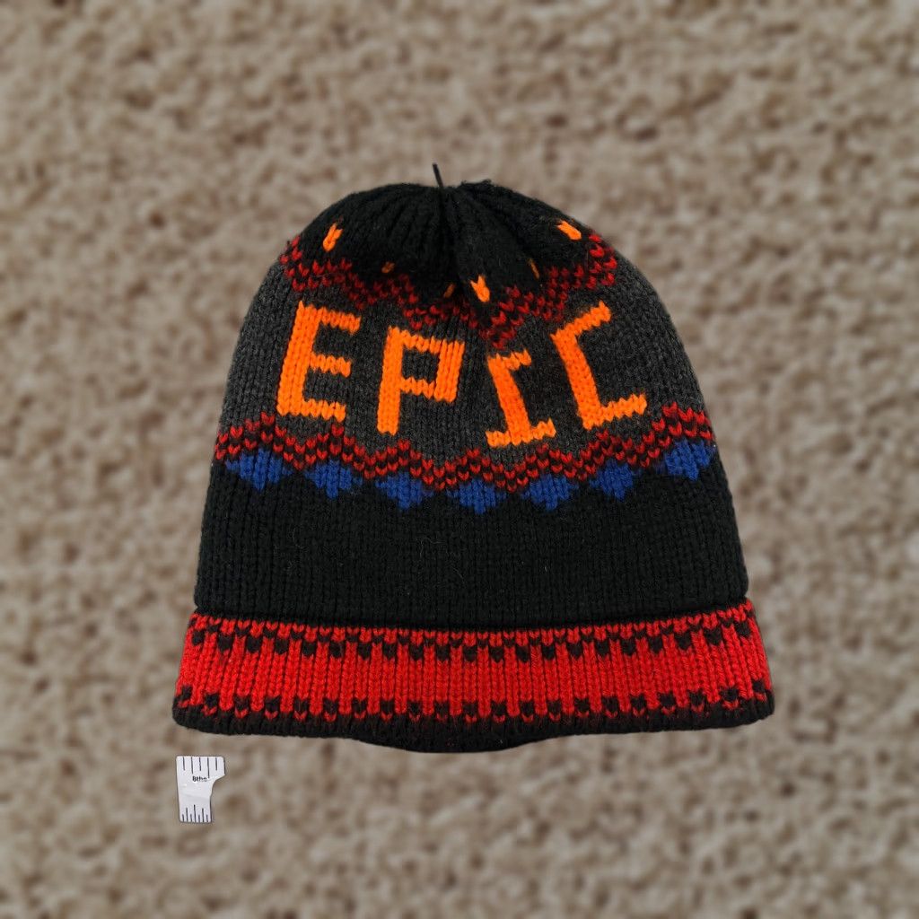 Old Navy OLD NAVY Beanie Adult One Size Black Knit Geometric Acrylic Ski Mens Size ONE SIZE - 1 Thumbnail