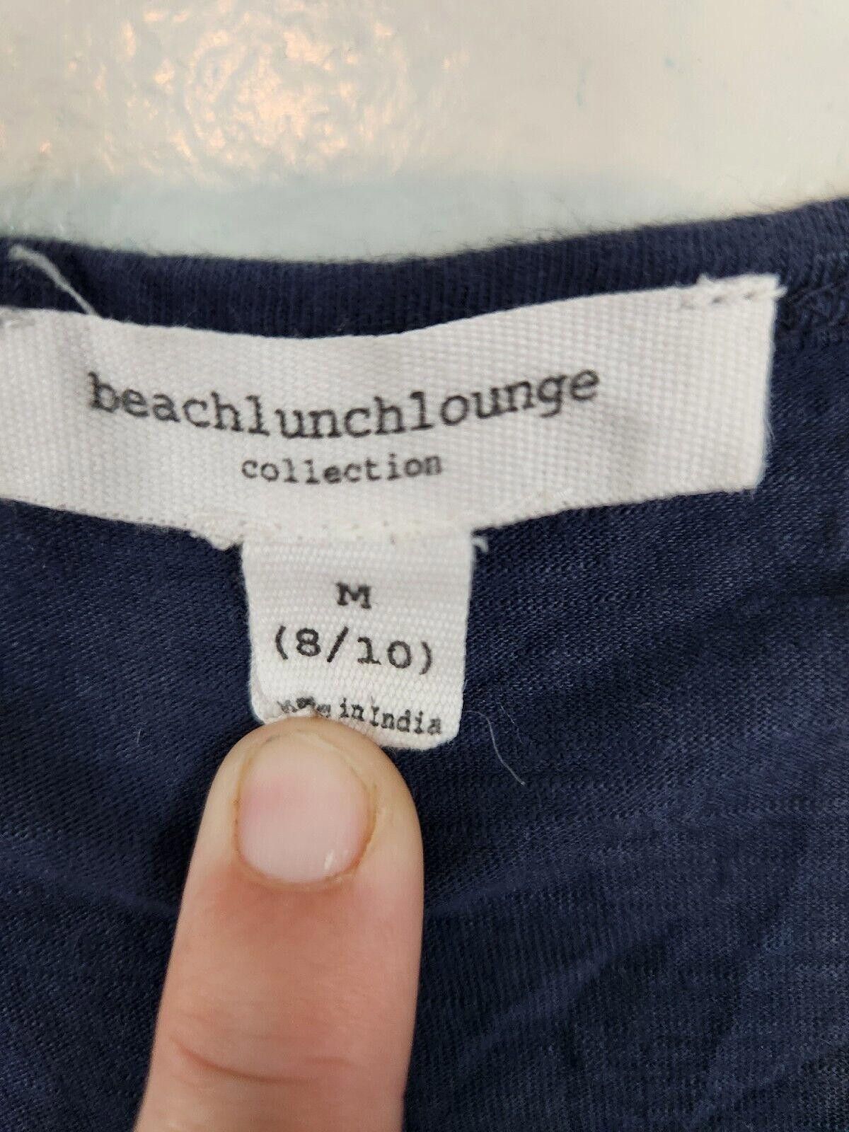Designer Beach Lunch Lounge Maxi Dress Medium V Neck Blue Tie Dye Size M / US 6-8 / IT 42-44 - 3 Thumbnail