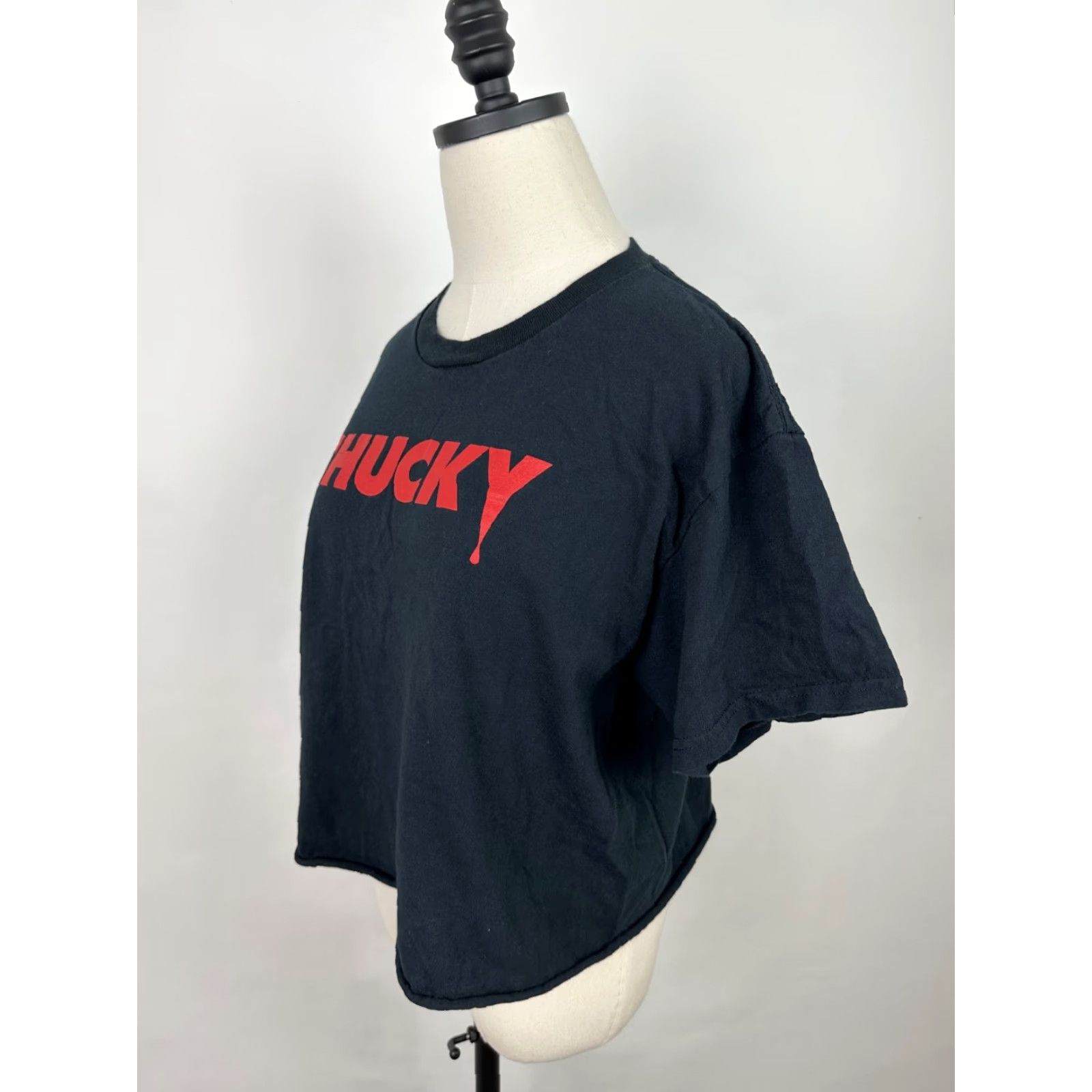 Etro Chucky Shirt Unisex Large CROPPED T-shirt Horror Tee Halloween Black Shirt Size L / US 10 / IT 46 - 6 Thumbnail