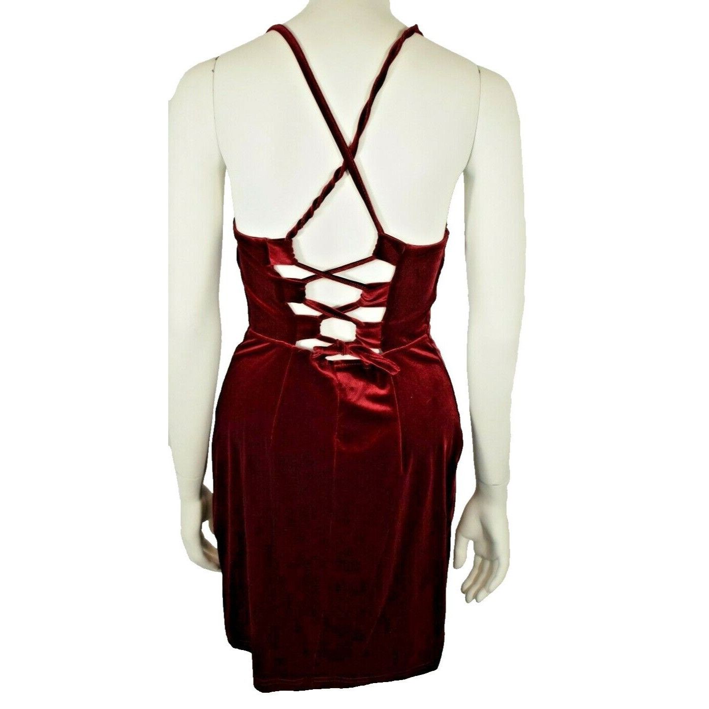 Other Womens Medium Adjustable Strappy Deep V Neck Summer Midi Dre Size M / US 6-8 / IT 42-44 - 2 Thumbnail
