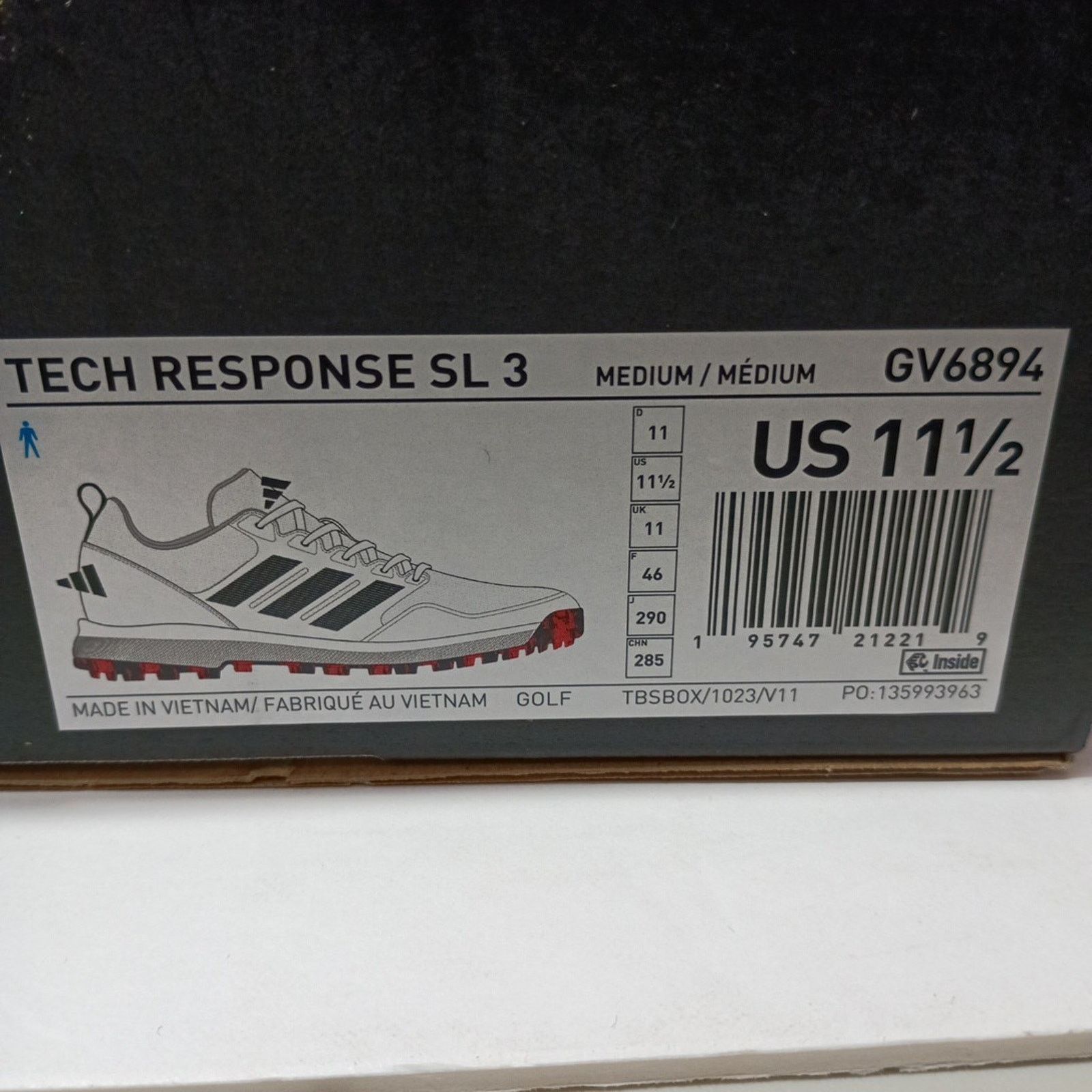 Adidas Adidas Men's Tech 3.0 Spikeless Golf Shoes Size 11.5 White Size US 11.5 / EU 44-45 - 8 Thumbnail