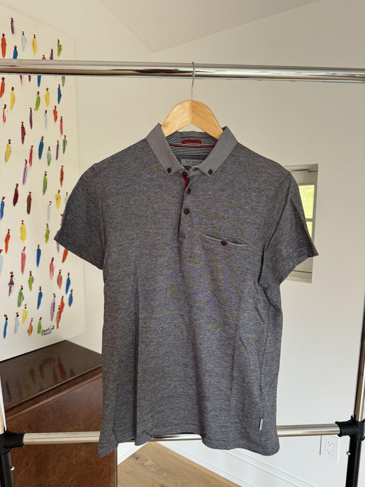 Ted Baker Ted Baker Heather Grey Polo Size US S / EU 44-46 / 1 - 4 Thumbnail