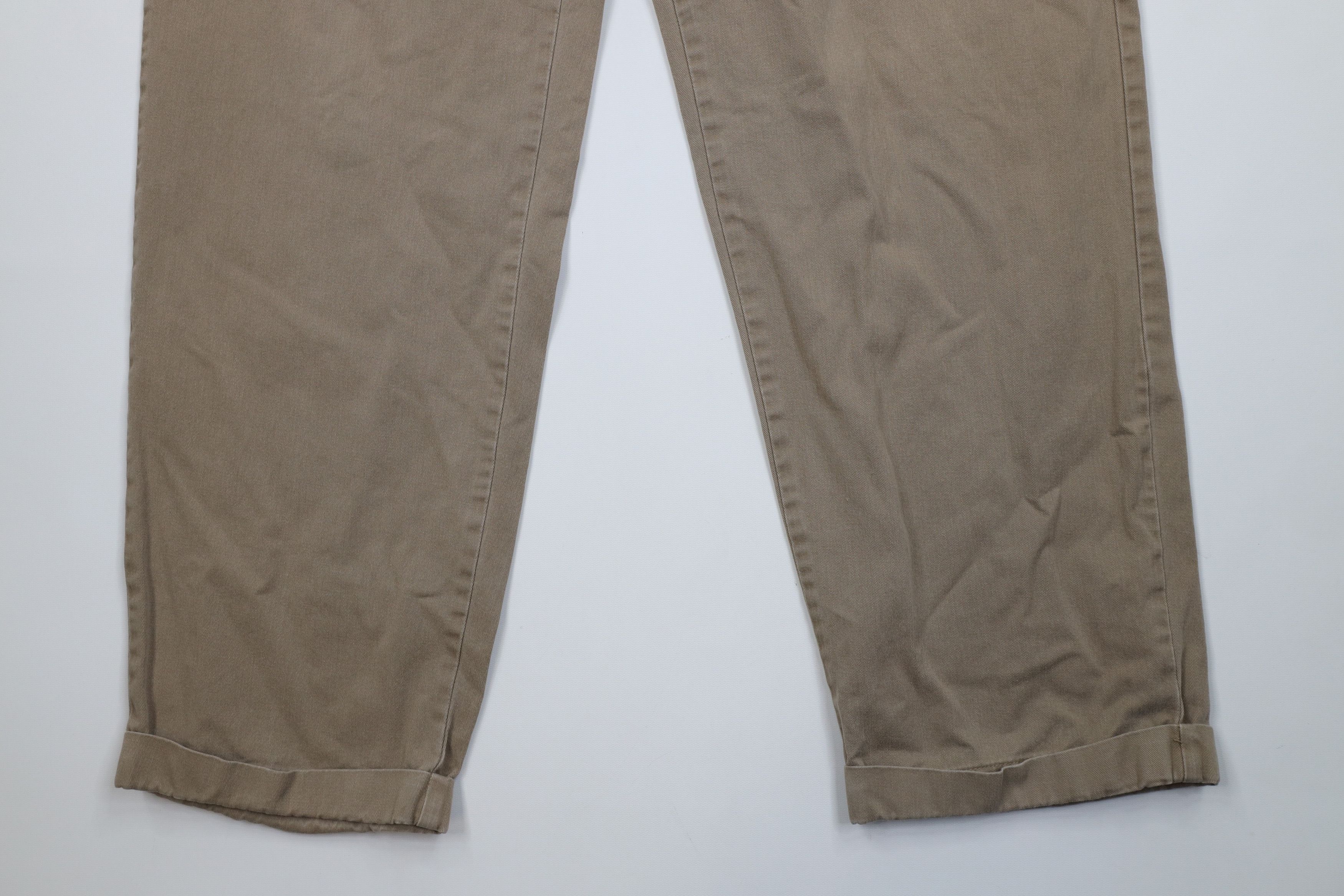 Tommy Hilfiger Vintage 90s Tommy Hilfiger Cuffed Wide Leg Chino Pants Beige Size US 36 / EU 52 - 4 Thumbnail