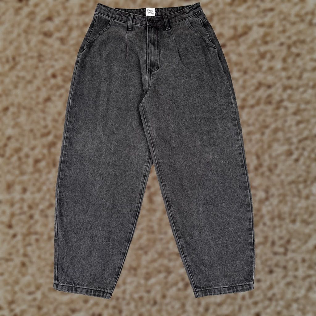 PRINCESS POLLY Princess Polly Jeans Womens 10 Gray Charcoal Wash Cropped High-Rise Mom Jeans 29x27 Relaxed 90s Vintage No Size 32" / US 10 / IT 46 - 1 Thumbnail