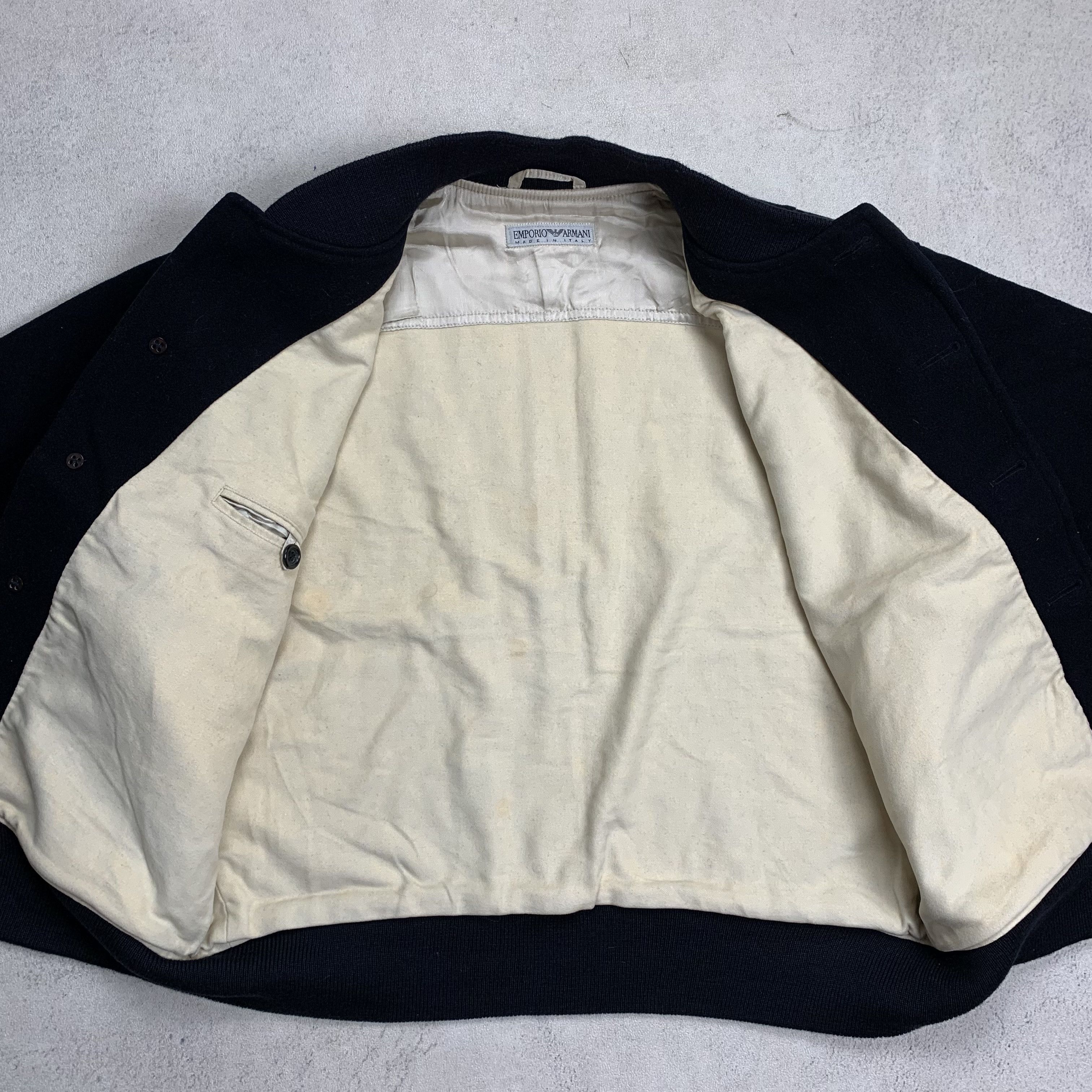Emporio Armani Vintage Emporio Armani Wool Bomber Jacket Size US M / EU 48-50 / 2 - 5 Thumbnail