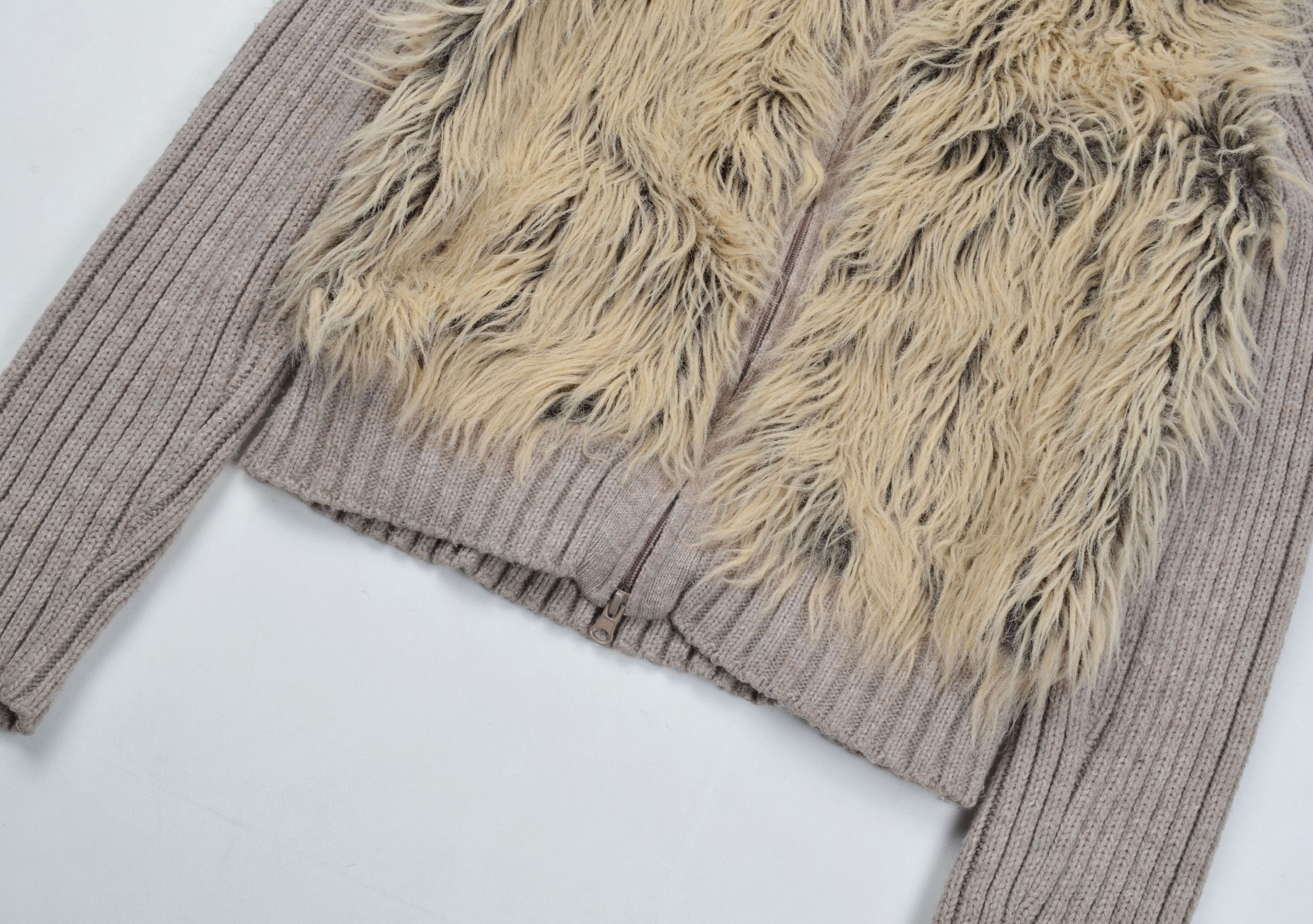 Designer × Morgan De Toi × Vintage Morgan De Toi Y2K Vintage Faux Fur Zip Cardigan Jacket Size M / US 6-8 / IT 42-44 - 6 Thumbnail