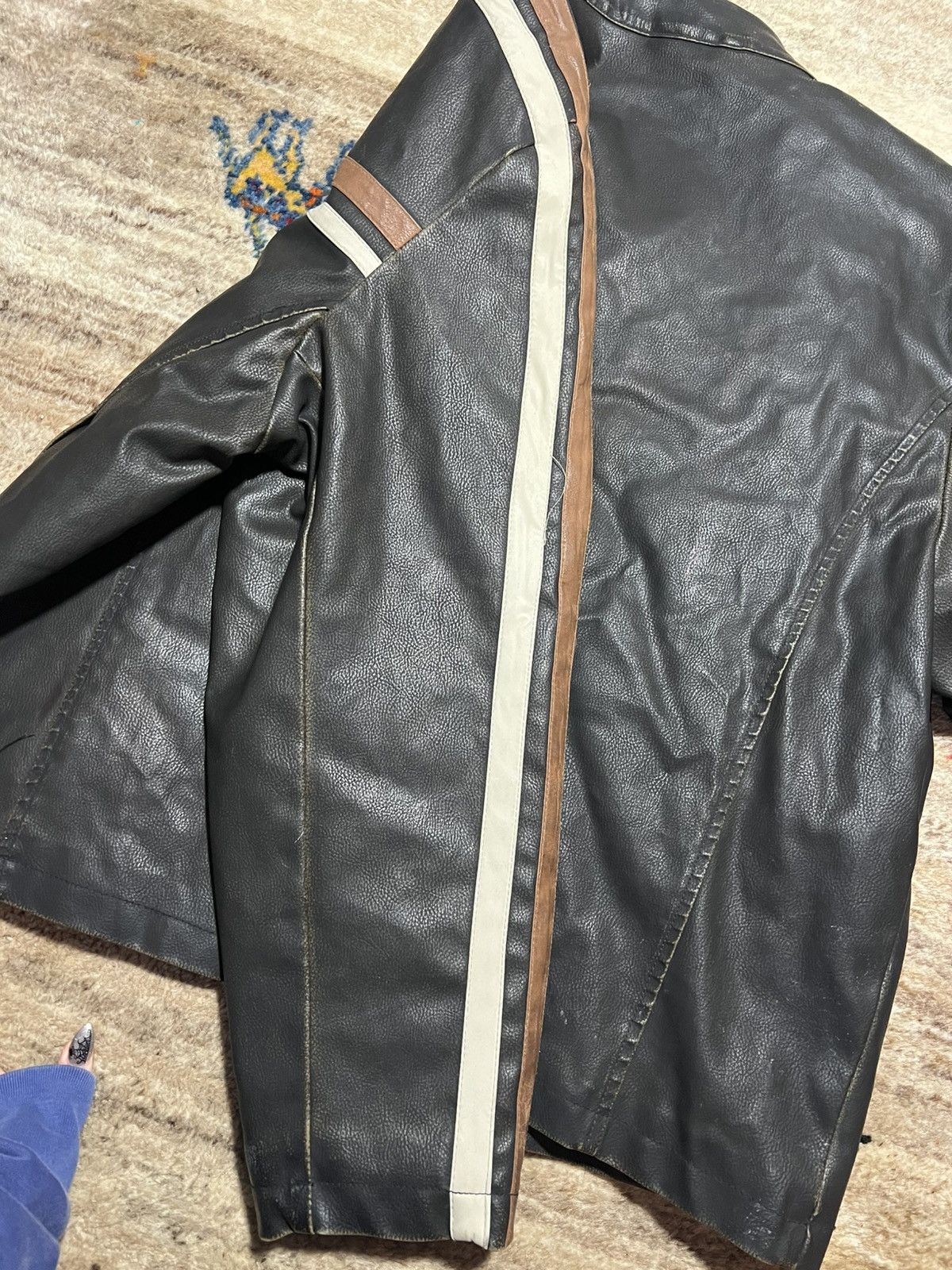 Arizona Jean Co. × Vintage LEATHER RACING JACKET 🏎️🏁 Size US XL / EU 56 / 4 - 7 Thumbnail