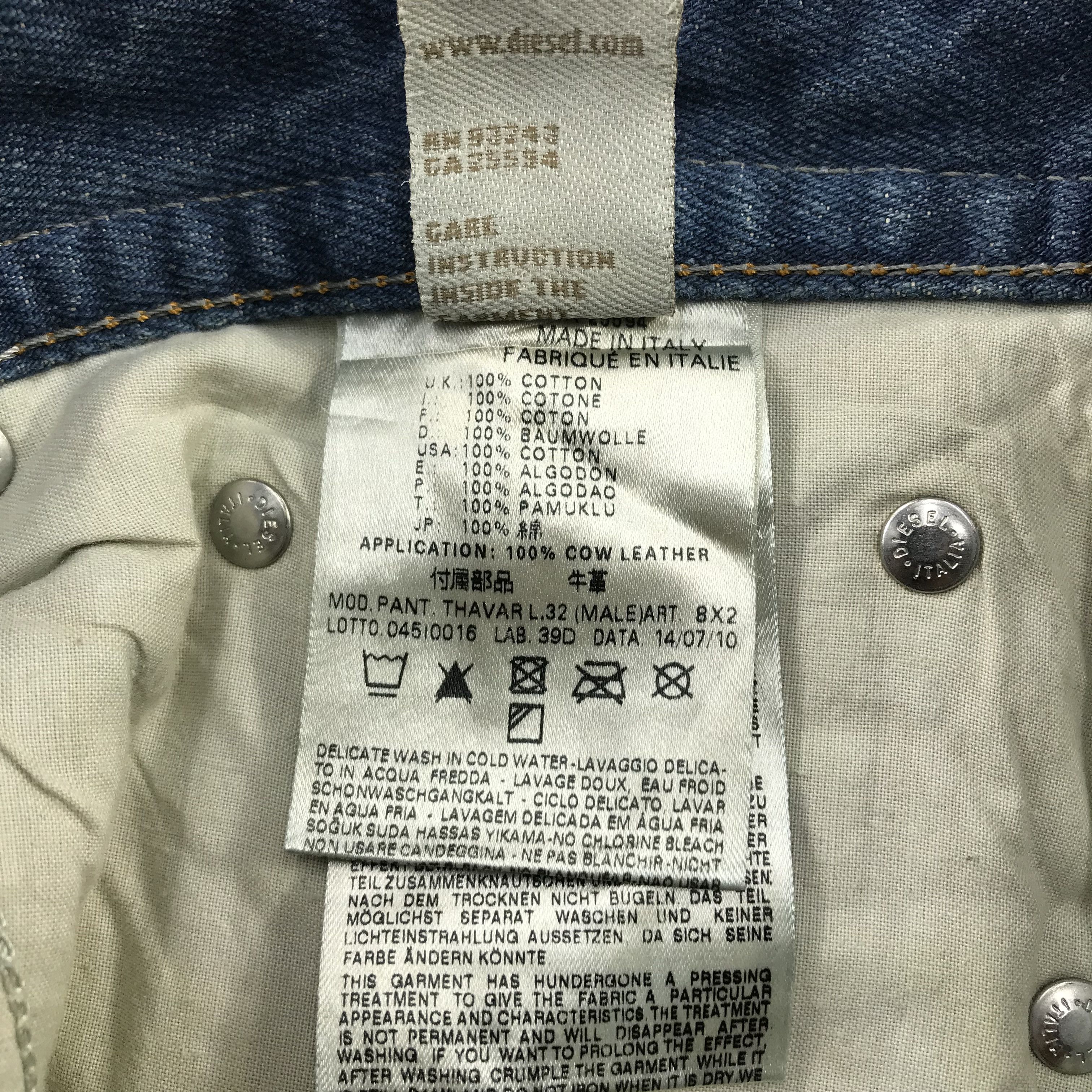 Diesel Diesel Thavar Slim Skinny Jeans Blue Distress Denim KJ3459 Size US 28 / EU 44 - 19 Thumbnail