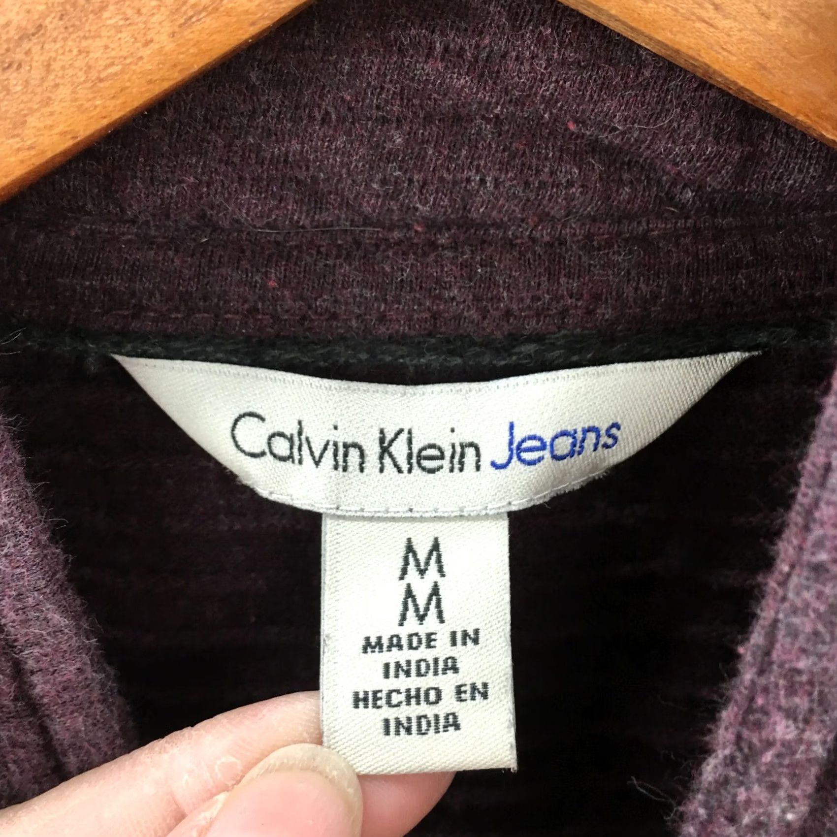 Calvin Klein Calvin Klein Jeans Quarter Zip Sweater Womens Medium Purple Long Sleeve Pullover Size M / US 6-8 / IT 42-44 - 6 Thumbnail