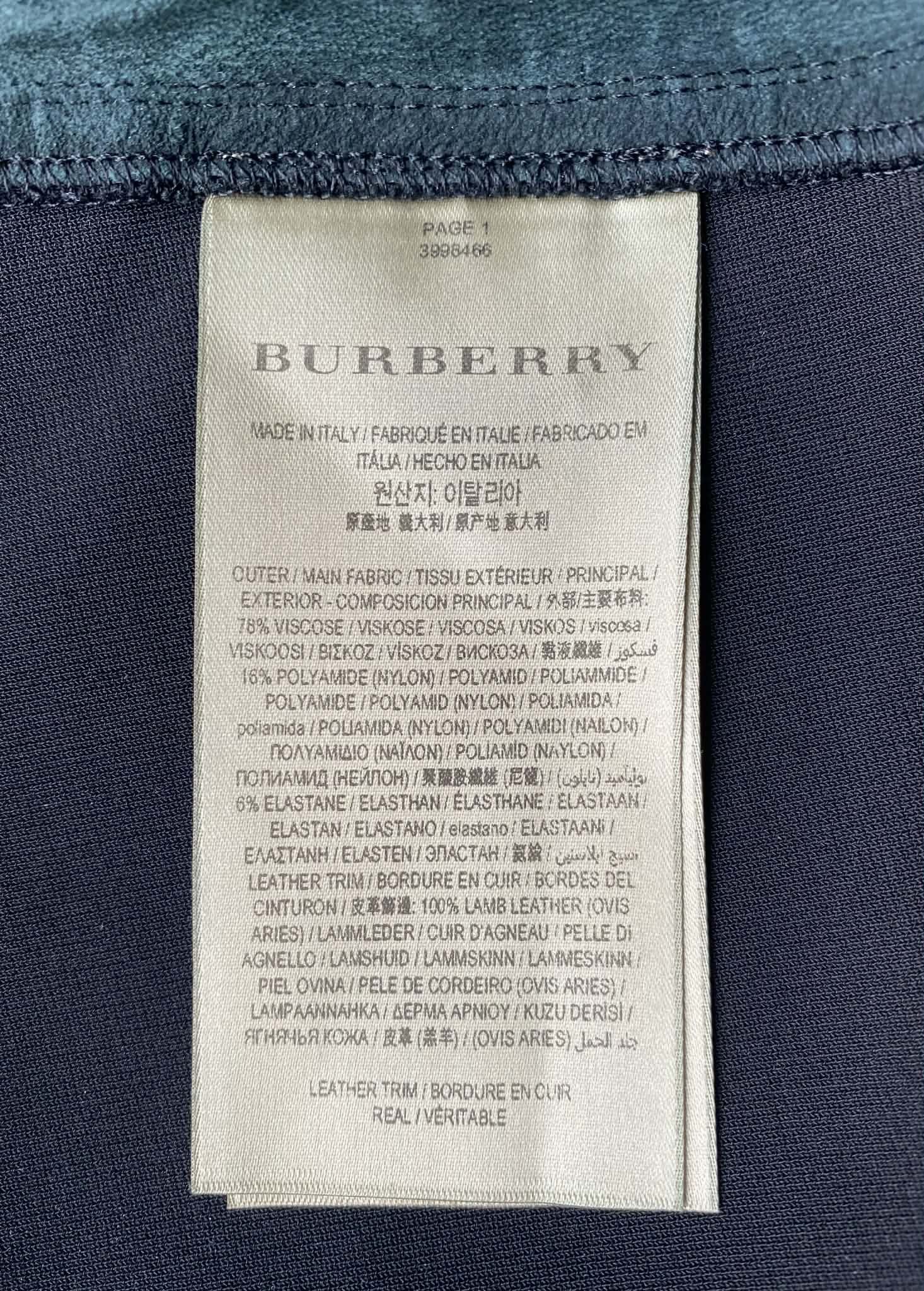 Burberry Burberry Black Lamb Leather Trim Skinny Fit Pants Leggings Size 28" / US 6 / IT 42 - 9 Thumbnail