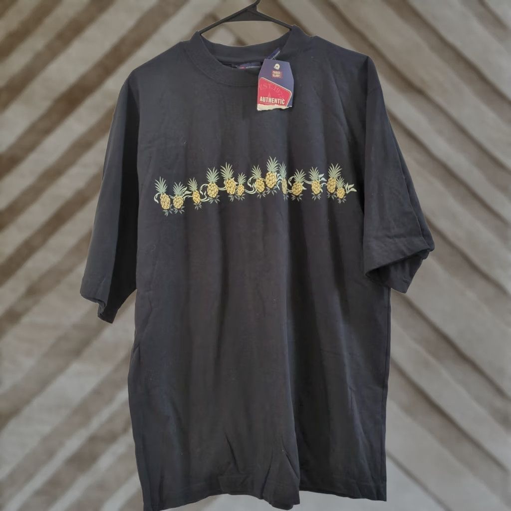 Faded Glory VINTAGE Faded Glory Pineapple T-Shirt Mens Crewneck Short Sleeve Regular Black Cotton Double-Sided 90s Tropical Fruit Size US M / EU 48-50 / 2 - 1 Thumbnail