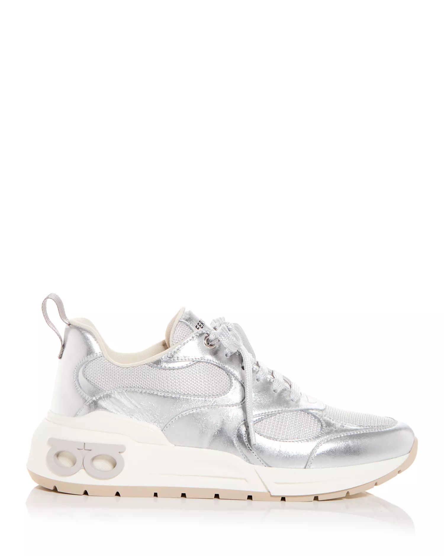 Salvatore Ferragamo o1y0426 Low-Top Sneakers in Silver Size US 6.5 / IT 36.5 - 1 Thumbnail