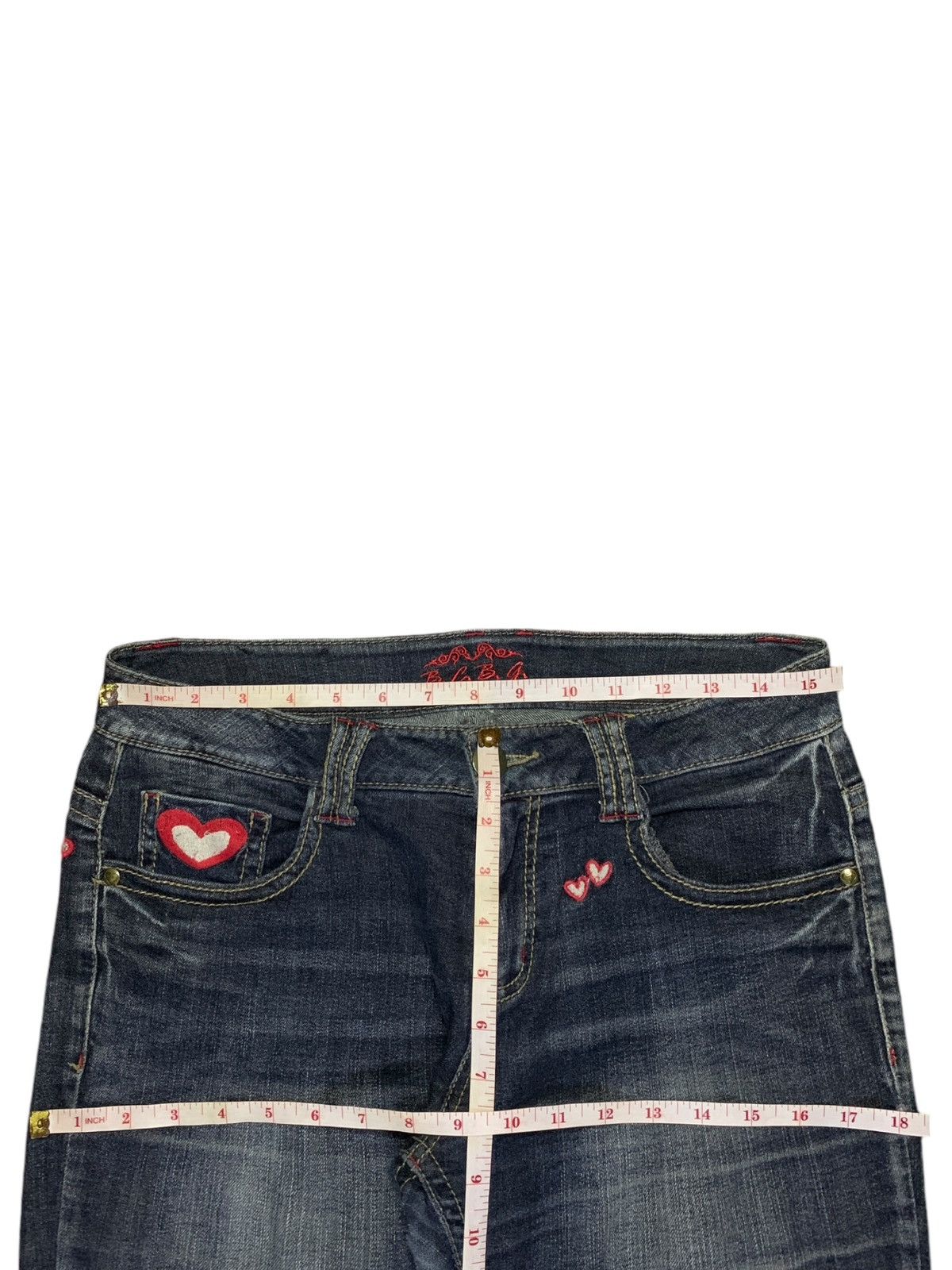 Japanese Brand Vintage Japanese Brand Faded Wash Embellished Jeans Size 31" - 14 Thumbnail