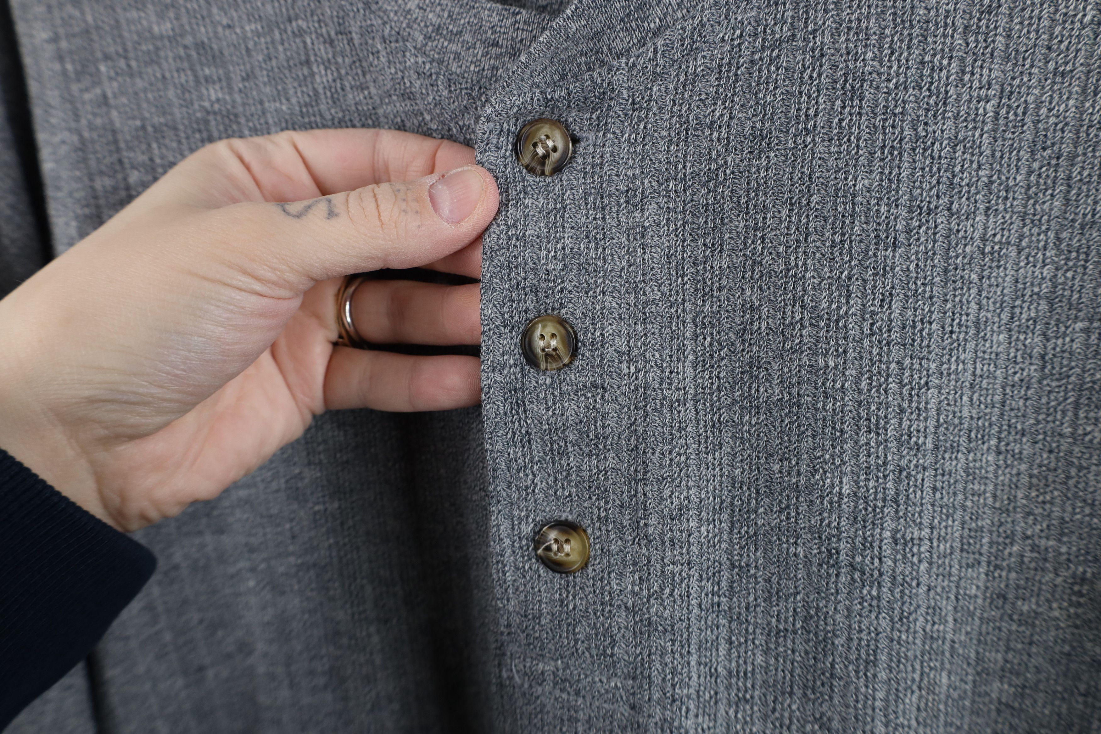 Vintage Vintage 90s Streetwear Ribbed Long Sleeve Henley T-Shirt Size US L / EU 52-54 / 3 - 5 Thumbnail