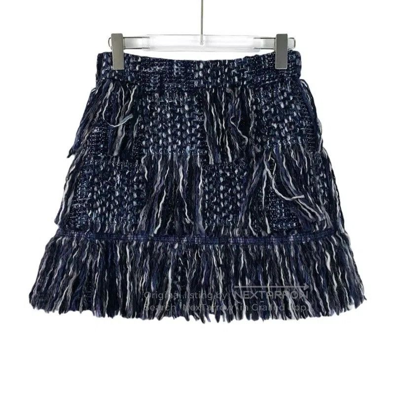 Dior Dior Blue Wool Women's Skirt . Size 23" - 2 Thumbnail