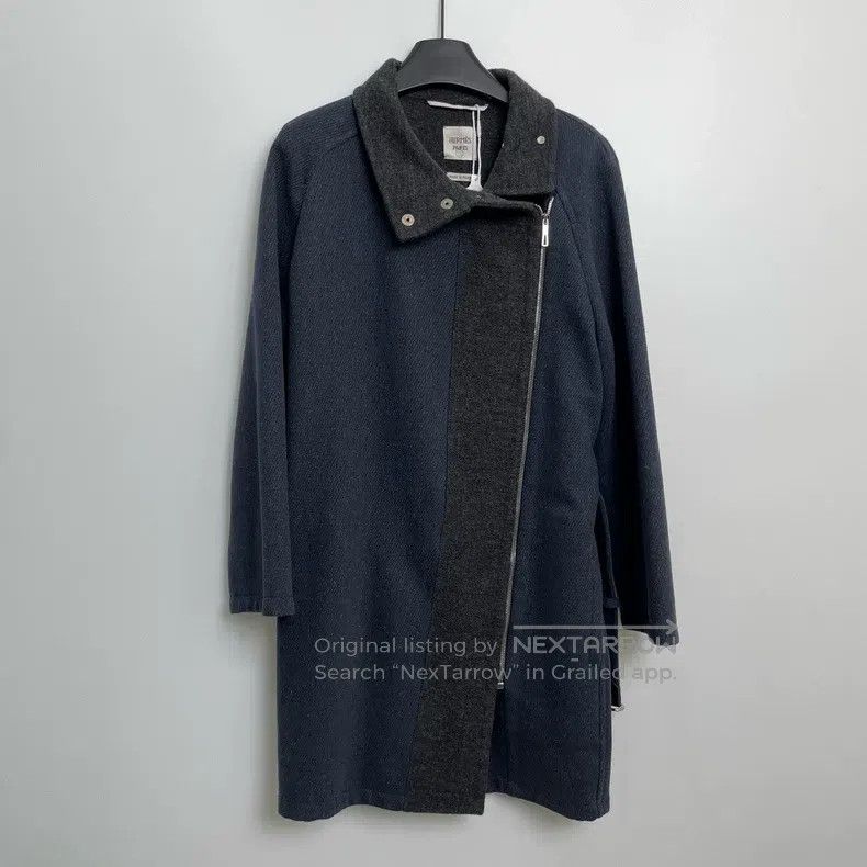 Hermes Hermes Contrast Zip-up Long Coat Jacket Size XS / US 0-2 / IT 36-38 - 2 Thumbnail