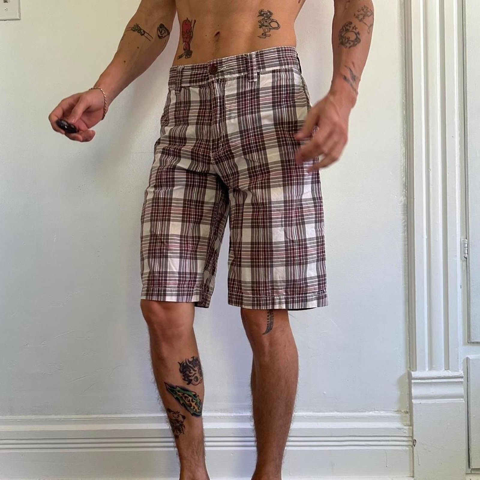 Old Navy Vintage Y2K 00s Old Navy Basic Preppy Plaid Skater Shorts Size US 28 / EU 44 - 6 Thumbnail