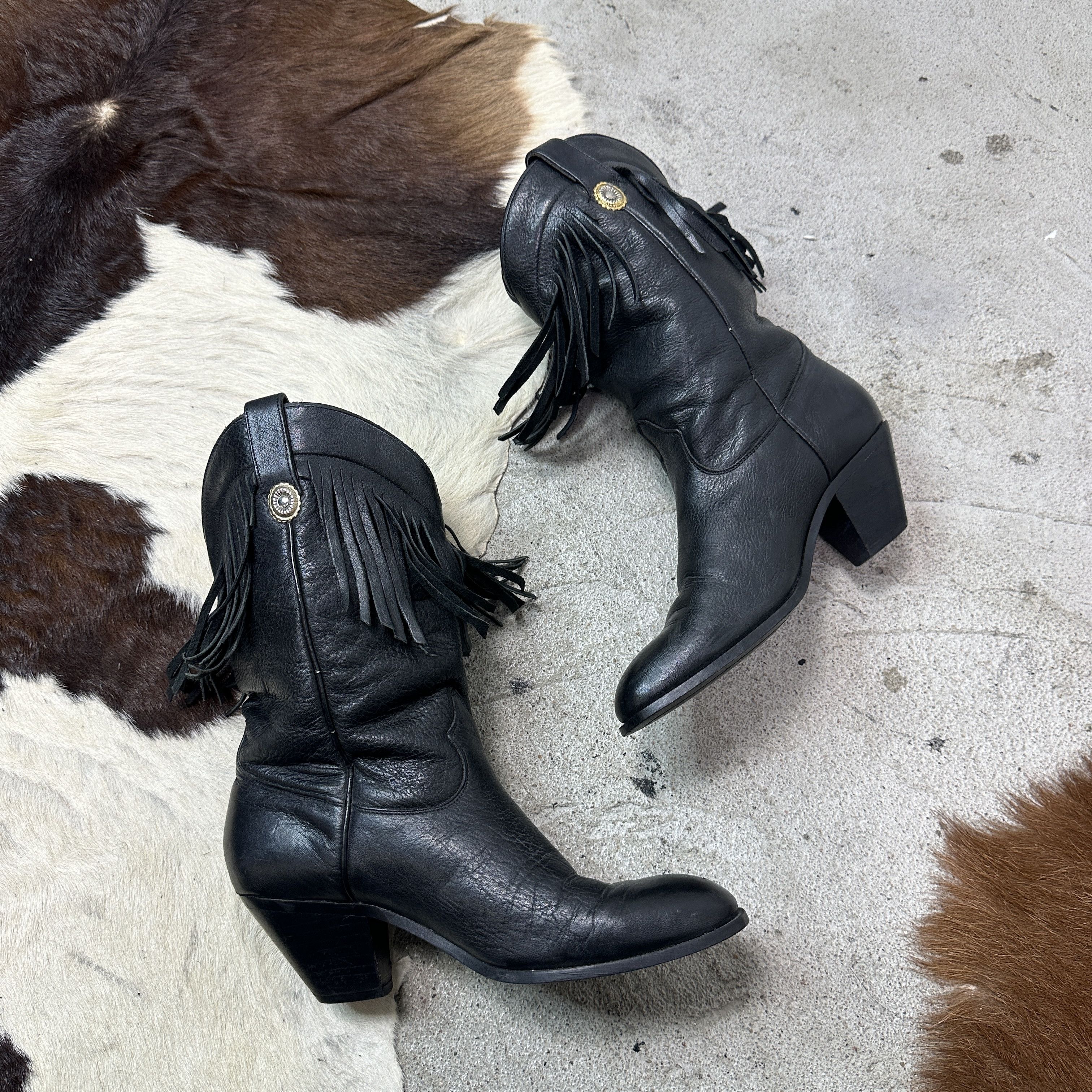 Vintage Vintage Leather Western Fringe Cowboy Boots Y2K Size US 7.5 / IT 37.5 - 5 Thumbnail