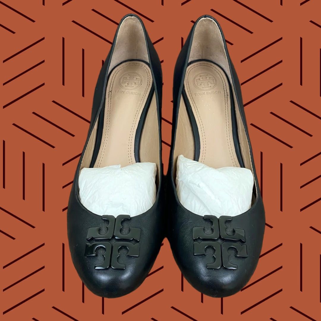 VINTAGE Tory Burch Lowell Peep Toe Wedge Pump Women's Size M