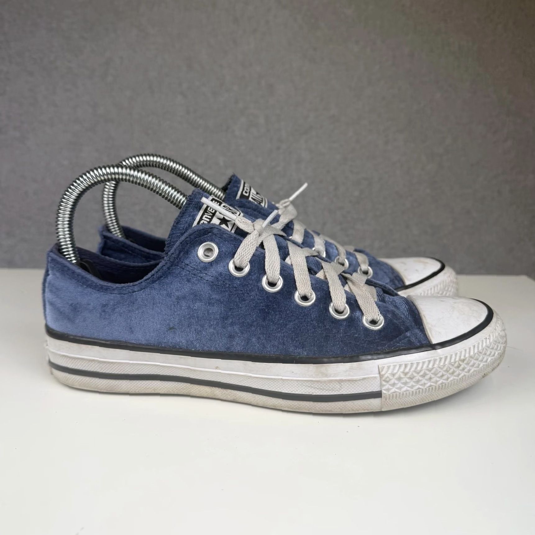 Converse CONVERSE ALL STAR Womens Sneakers Low Top Velour Blue Size 7 Velvet Feel Shoes Womens 7 Blue Sneakers Size M / US 6-8 / IT 42-44 - 2 Thumbnail