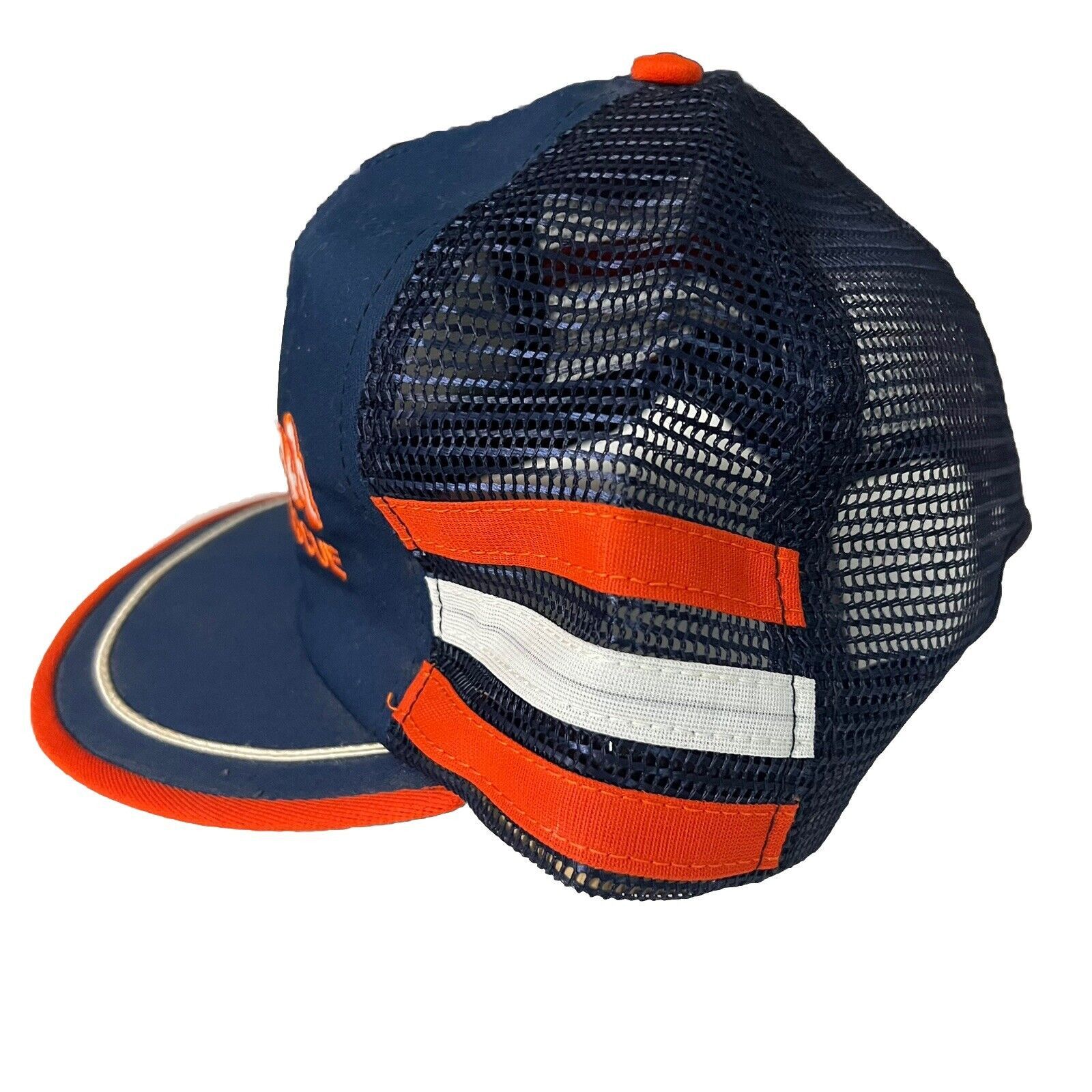 Other Vtg Au Triumph Mesh 3 Stripe Trucker Snapback Blue Orange Size ONE SIZE - 8 Thumbnail