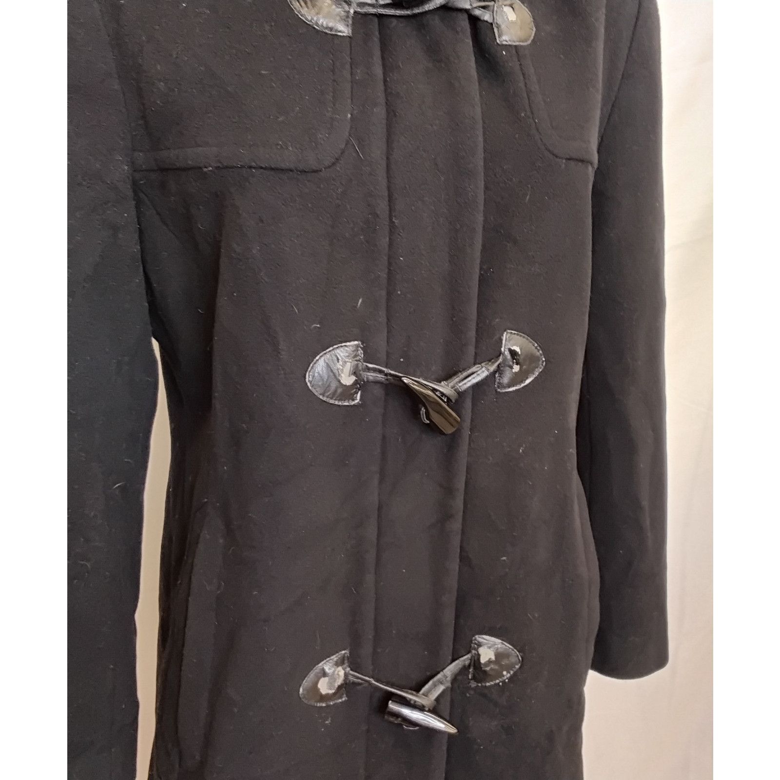 Pendleton Pendleton Wool Coat Women's 10 Petite Black Fox Fur Trim Size L / US 10 / IT 46 - 4 Thumbnail
