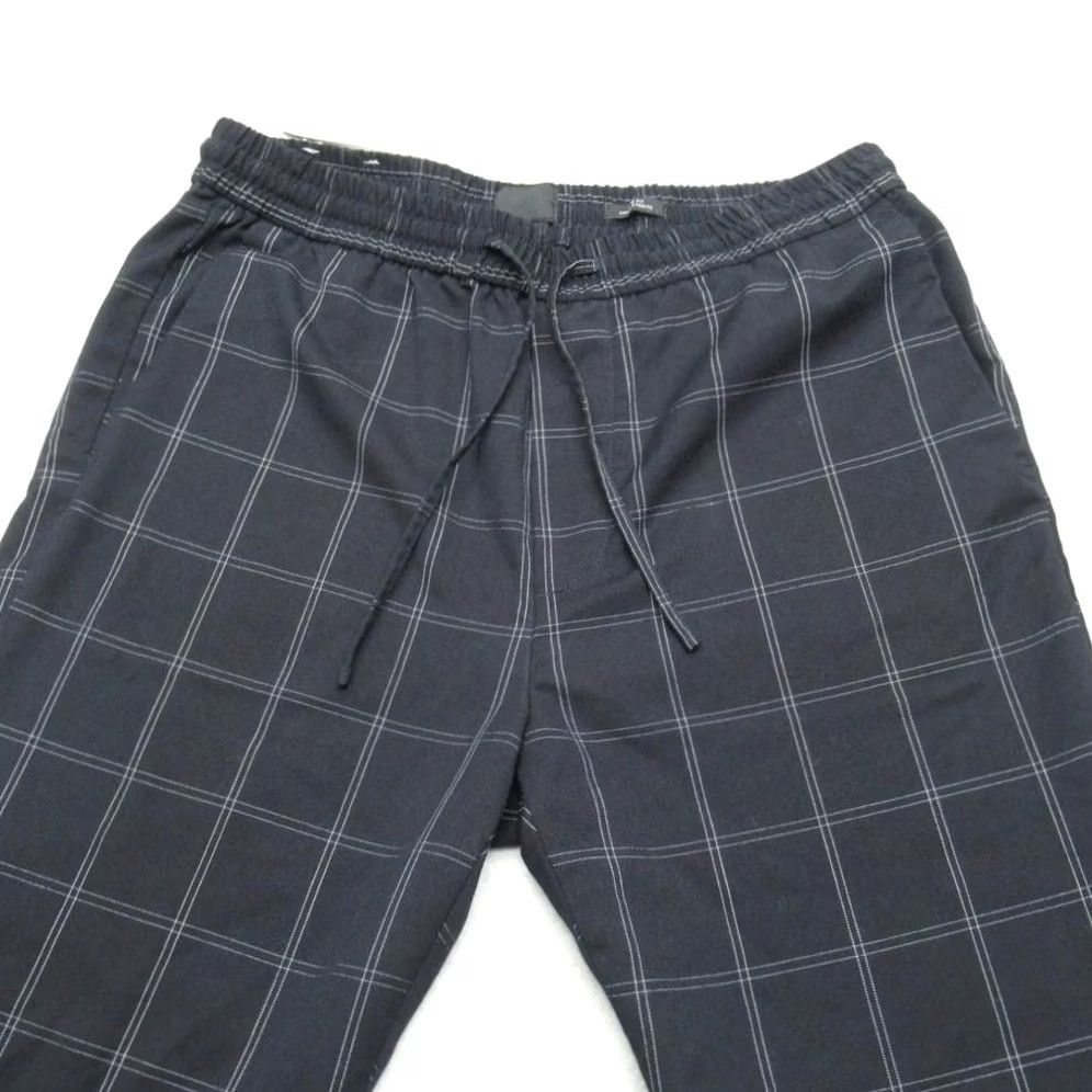 H&M HM Pants Golf Men Slim 30x28 Navy Windowpane Plaid Drawstring Performance Pocket Size US 31 - 3 Thumbnail