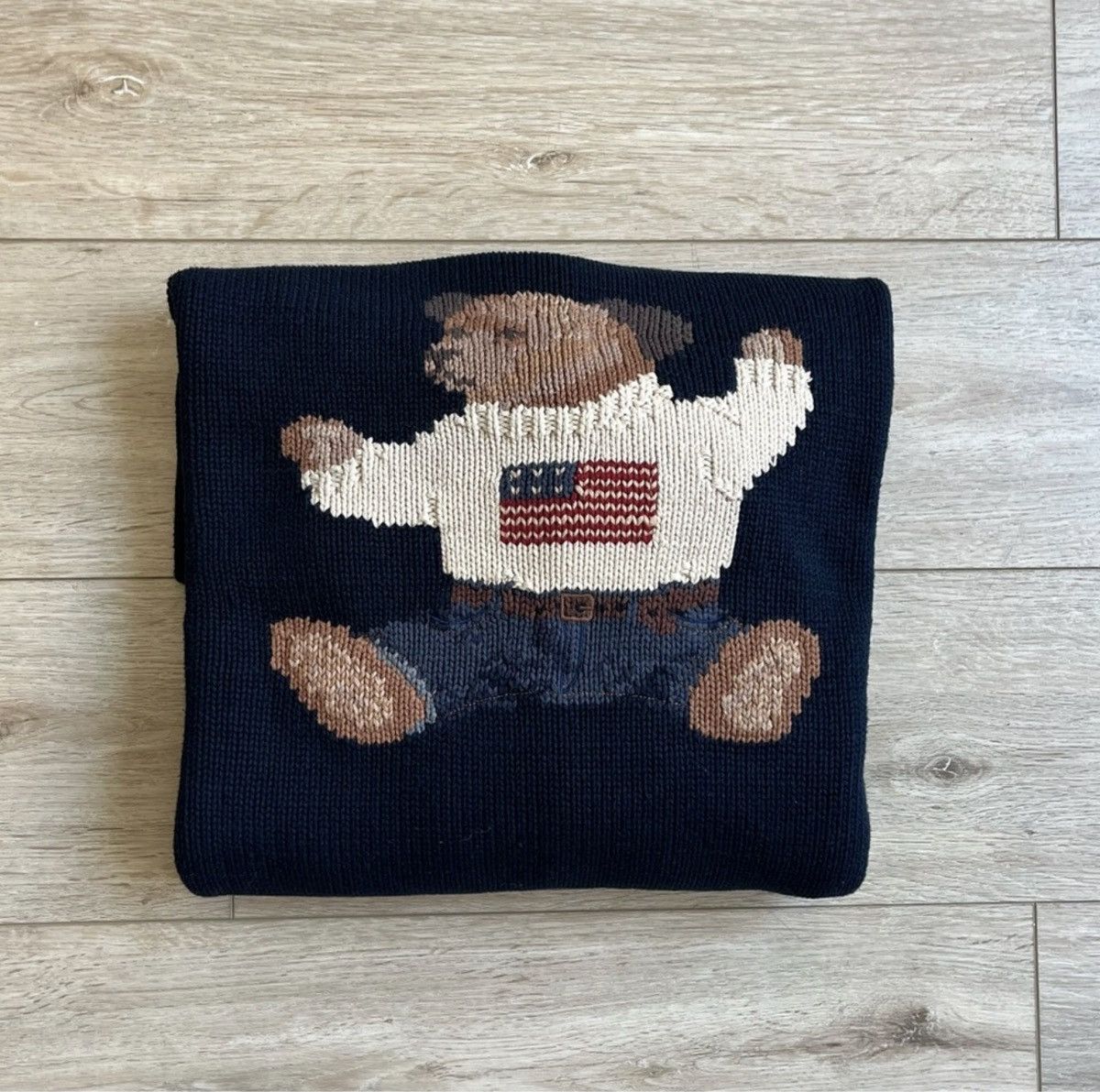 Polo Ralph Lauren *RARE* Vintage Polo Ralph Lauren Sit Down Bear Knit Sweater Size US XXL / EU 58 / 5 - 2 Thumbnail