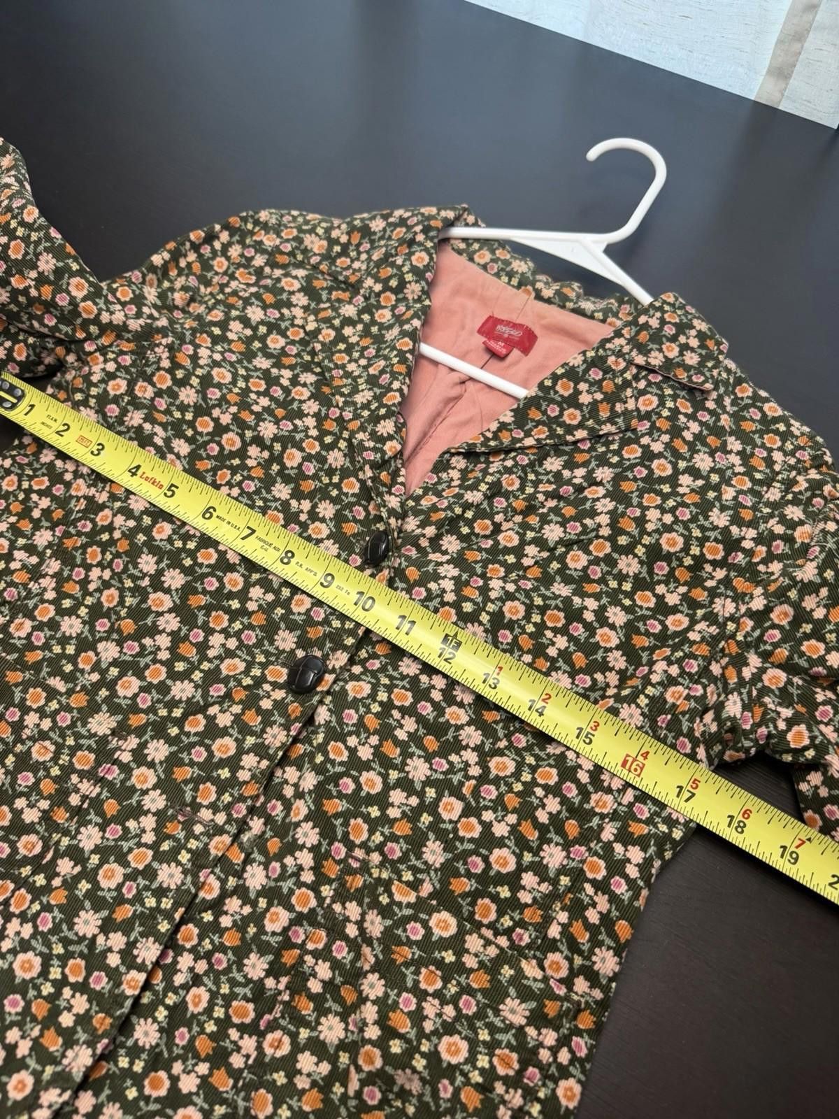 Mossimo Mossimo Women M Floral Corduroy Blazer Jacket Size 38R - 8 Thumbnail