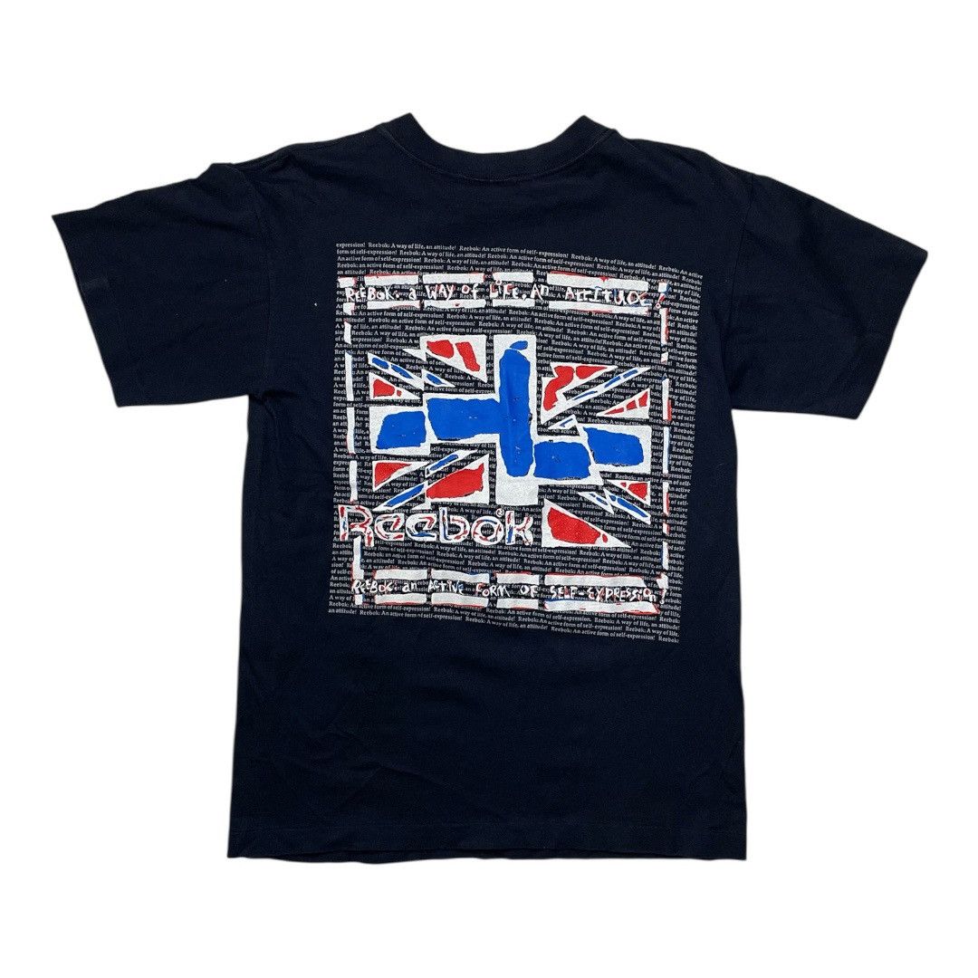 Reebok Vintage 90s Reebok T-Shirt Navy Blue UK Flag Graphic Retro Size US L / EU 52-54 / 3 - 1 Thumbnail