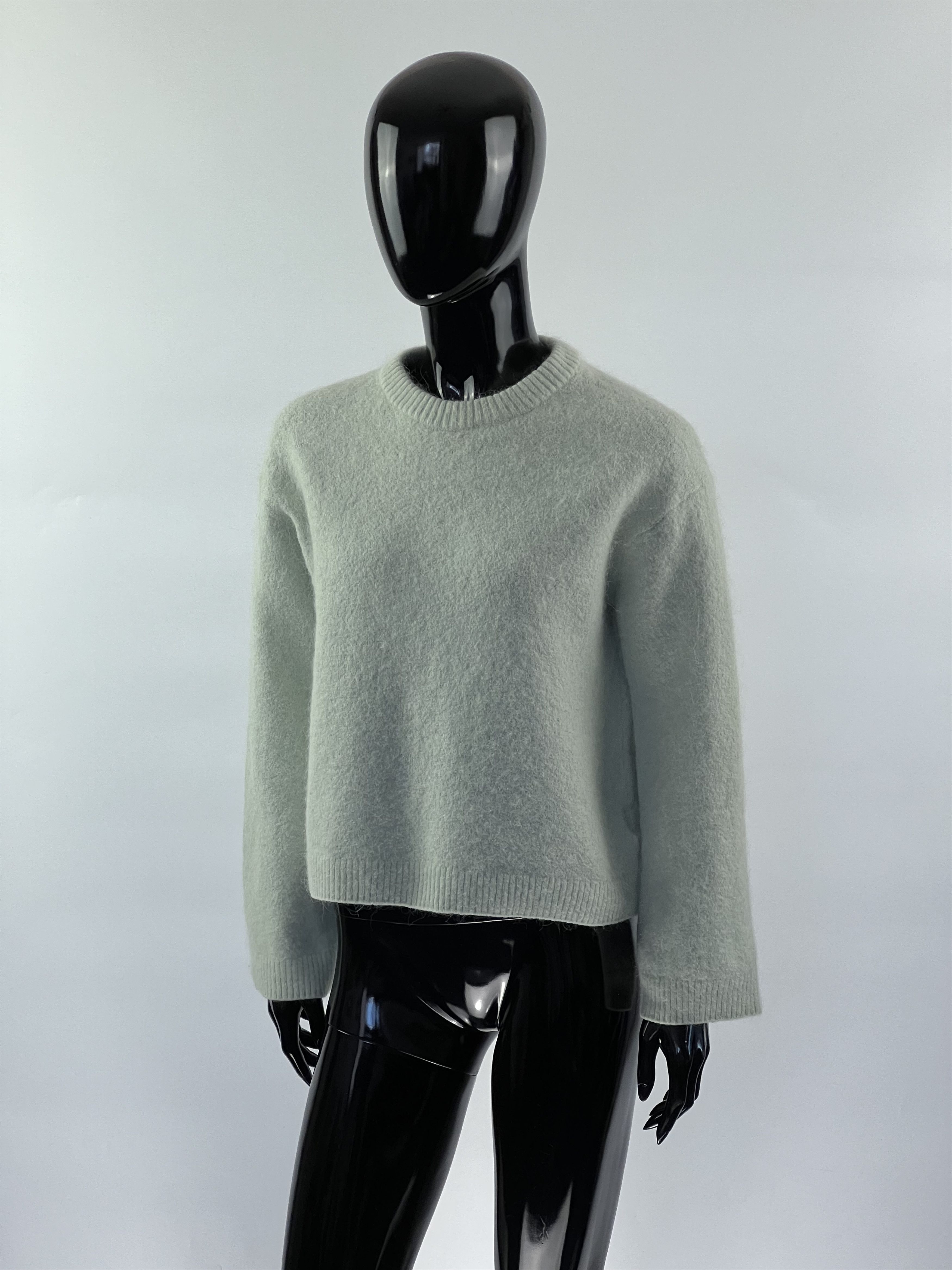 Arket Mint Alpaca Wool Cropped Sweater Size XS Oversized